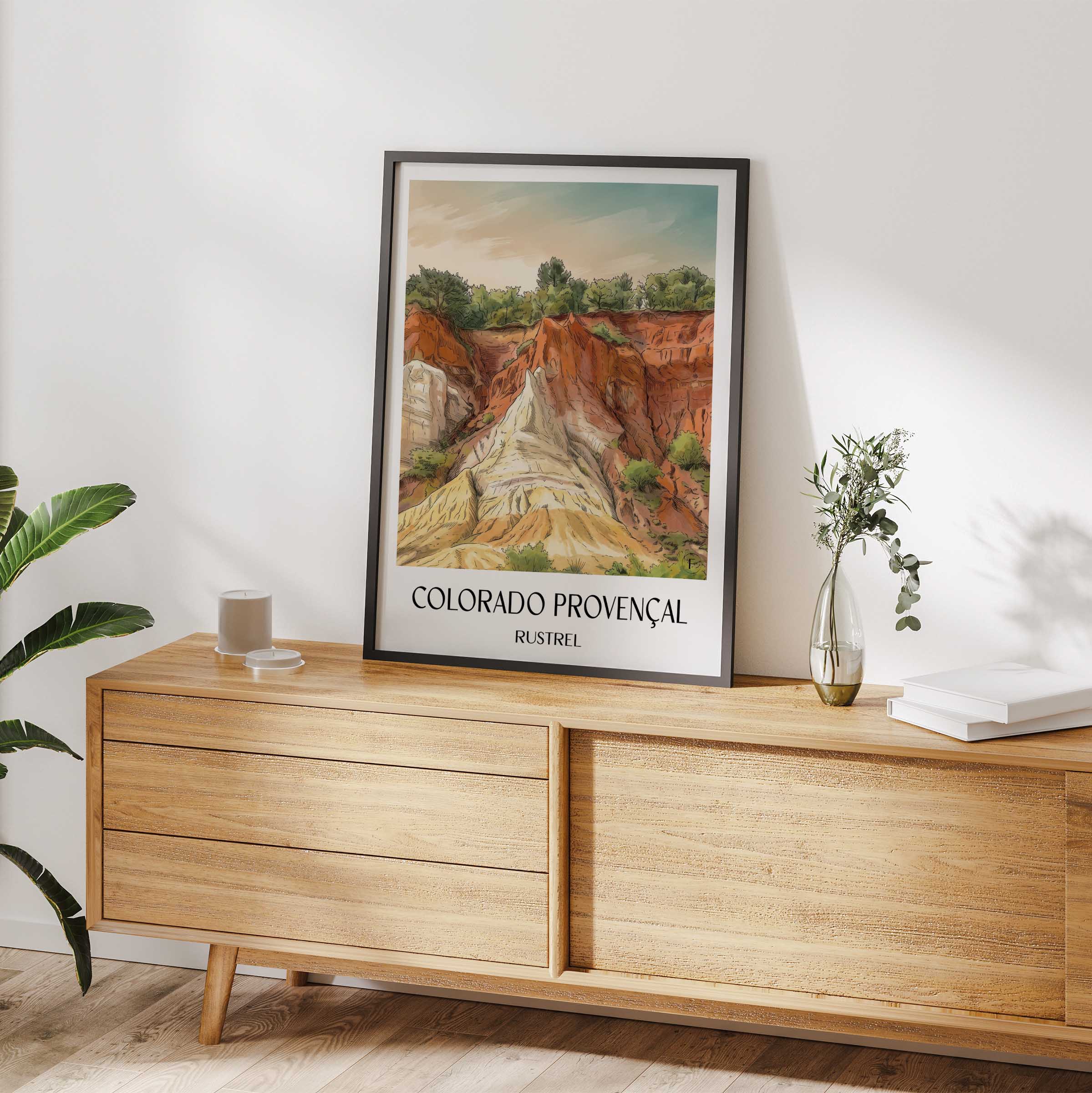 colorado-provençal-rustrel-frankreich-poster-aquarell