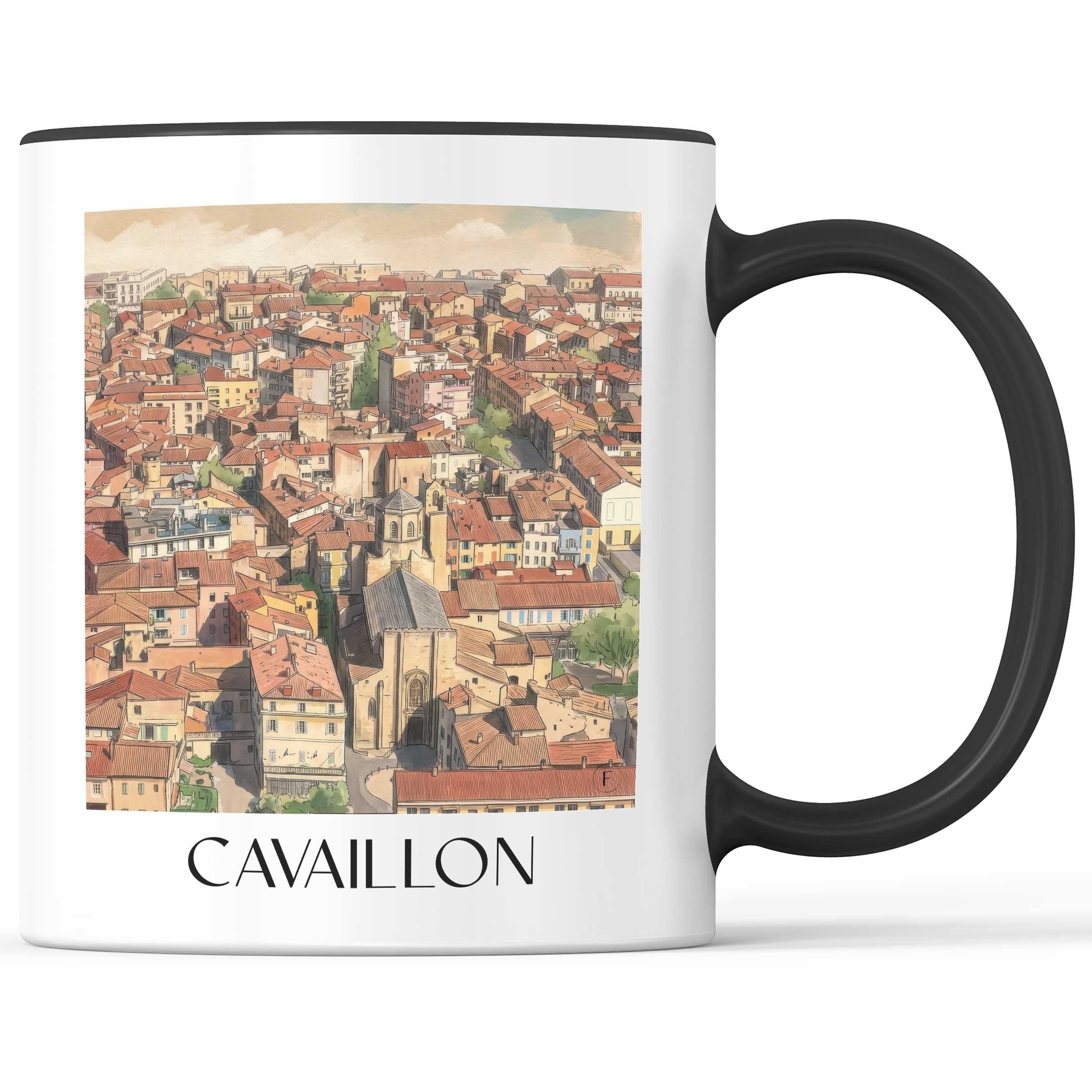 Cavaillon Kaffeebecher - Provence - Frankreich Becher - Kaffeetasse im Aquarell Stil