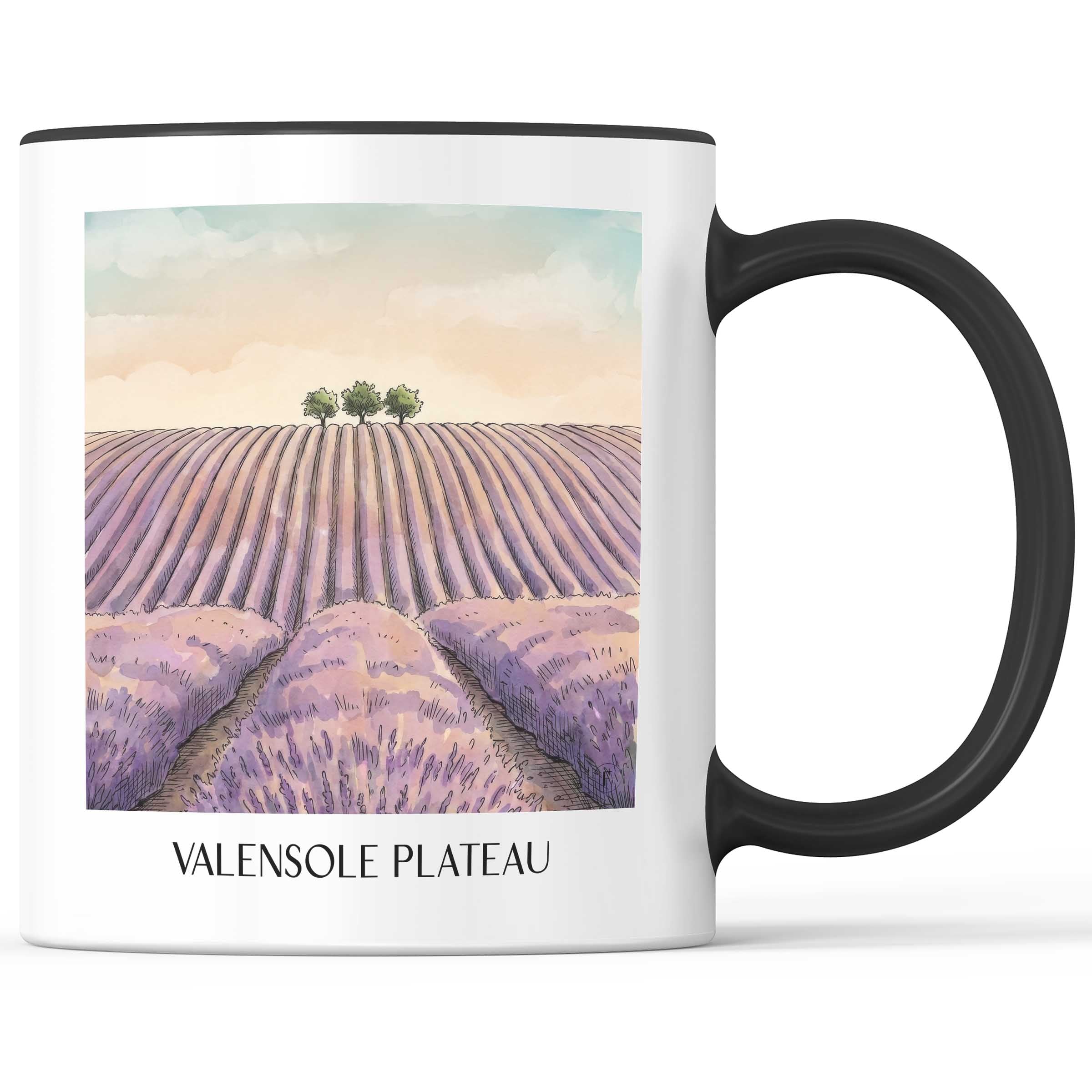 Plateau de Valensole Kaffeebecher - Provence - Frankreich Becher - Kaffeetasse im Aquarell Stil