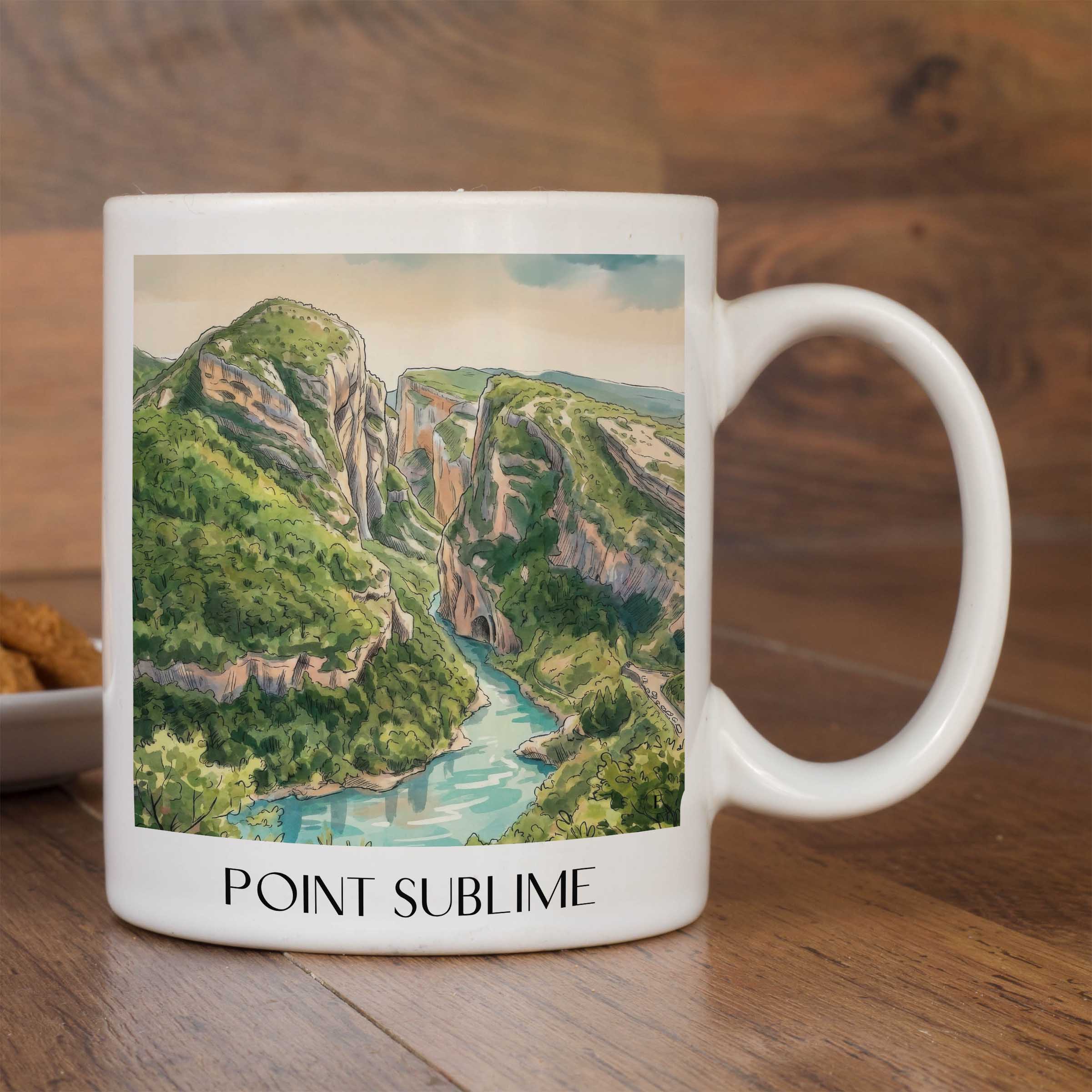point-sublime-rougon-frankreich-kaffeebecher-aquarell
