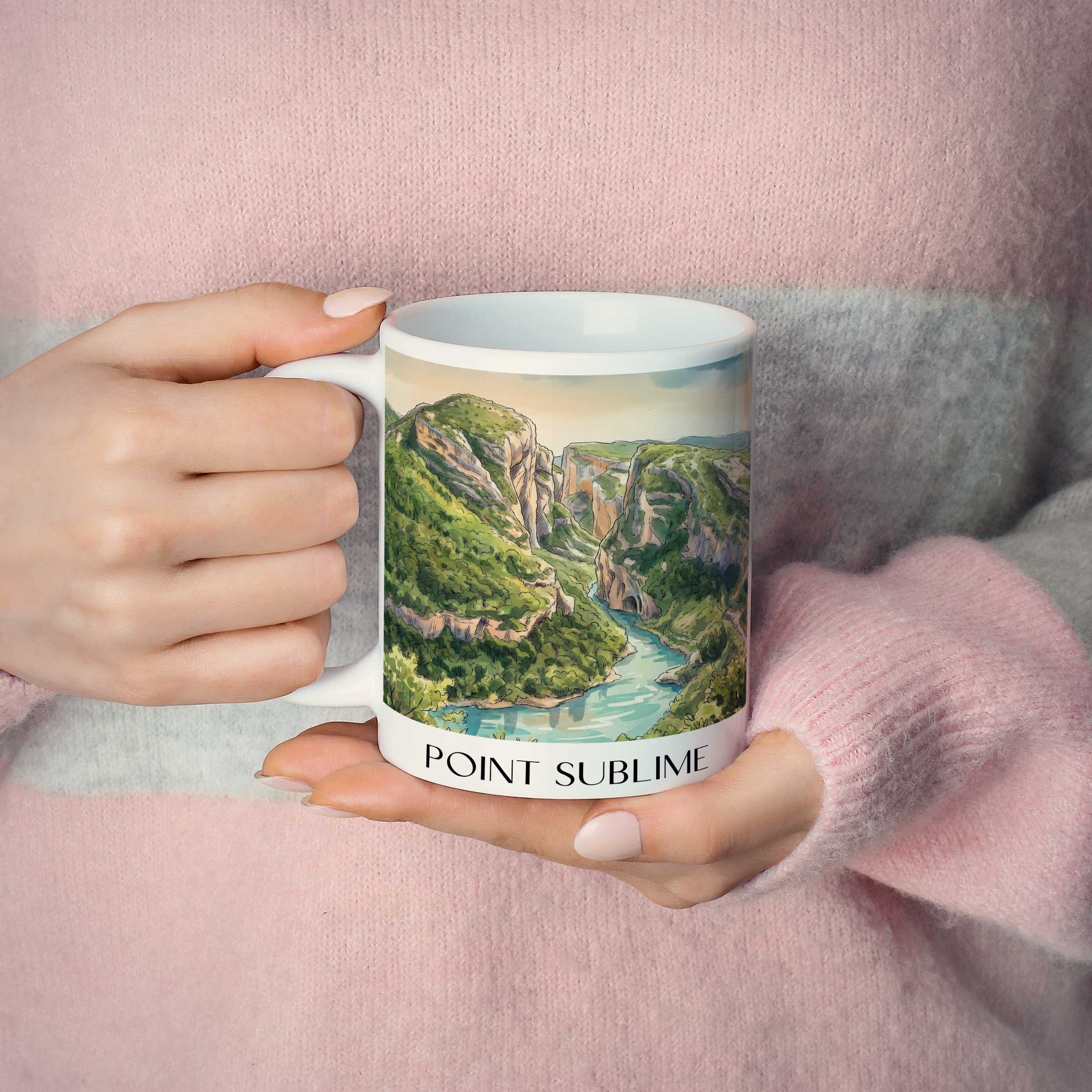 point-sublime-rougon-frankreich-kaffeebecher-aquarell