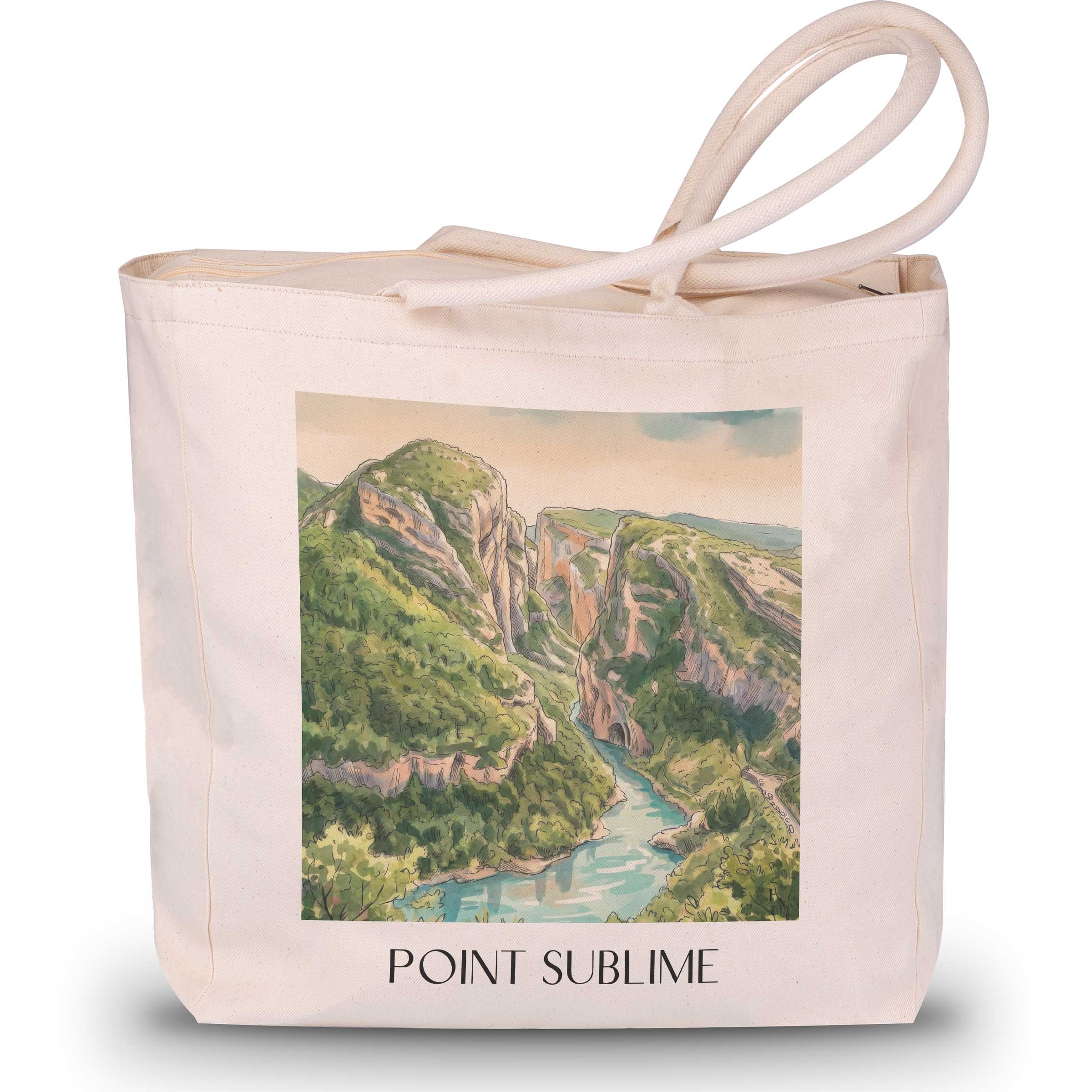 Point Sublime Shopping Tasche - Rougon - Frankreich Tote Bag - Einkaufstasche im Aquarell Stil