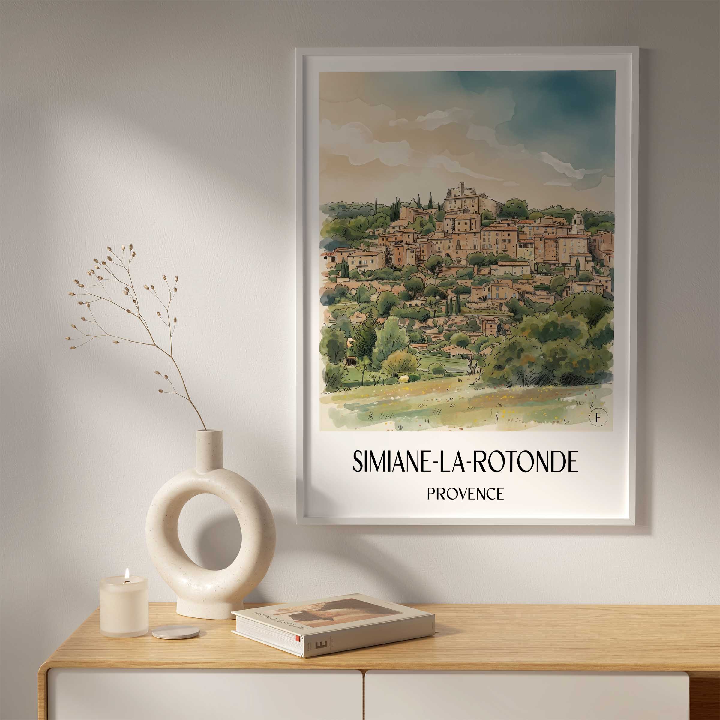 simiane-la-rotonde-provence-frankreich-poster-aquarell