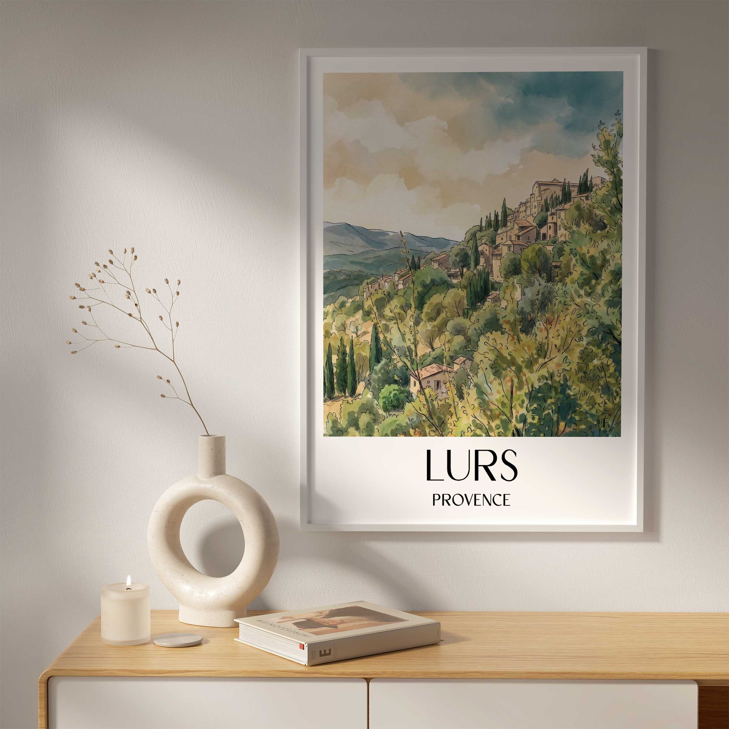 lurs-provence-frankreich-poster-aquarell