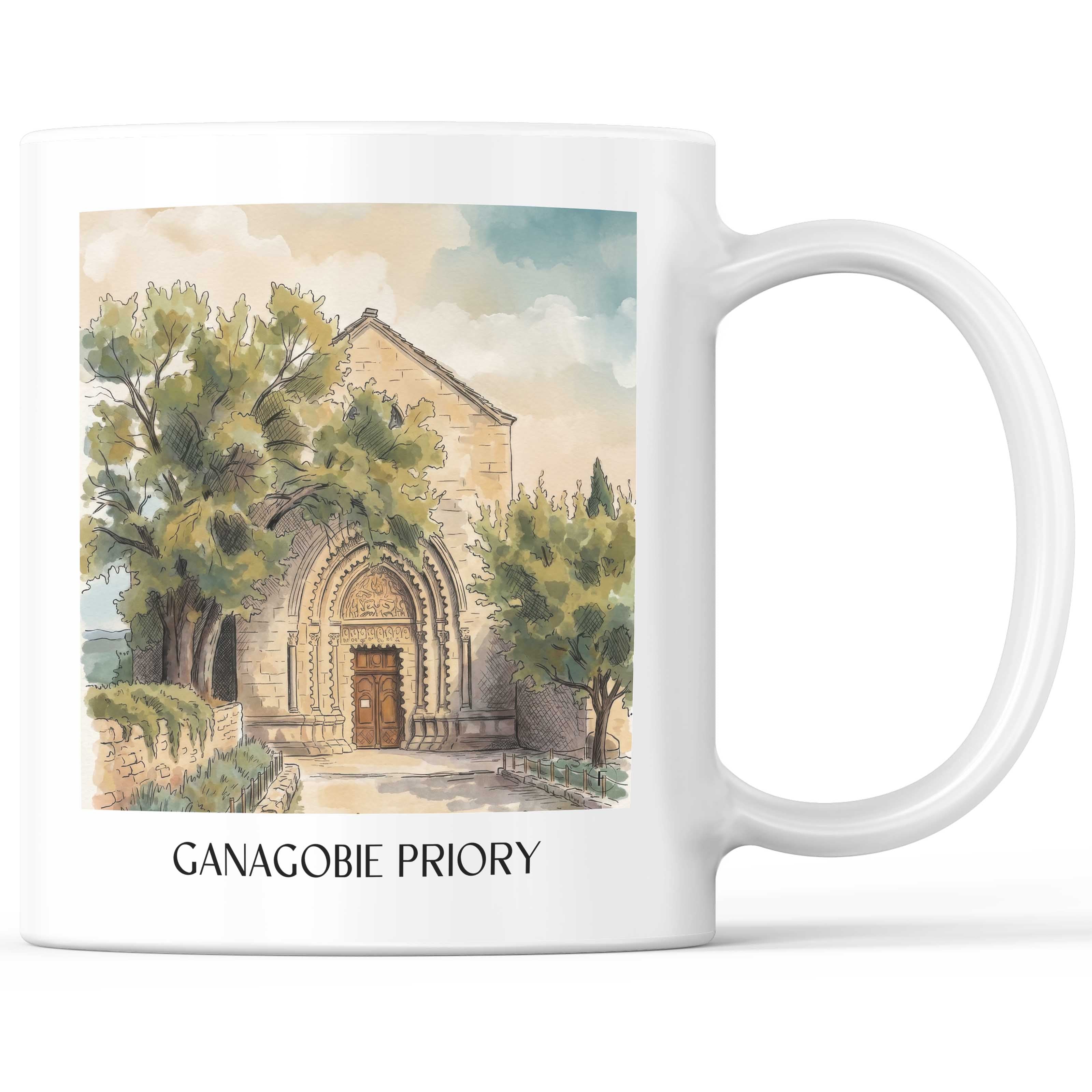 Prieuré de Ganagobie Kaffeebecher - Provence - Frankreich Becher - Kaffeetasse im Aquarell Stil