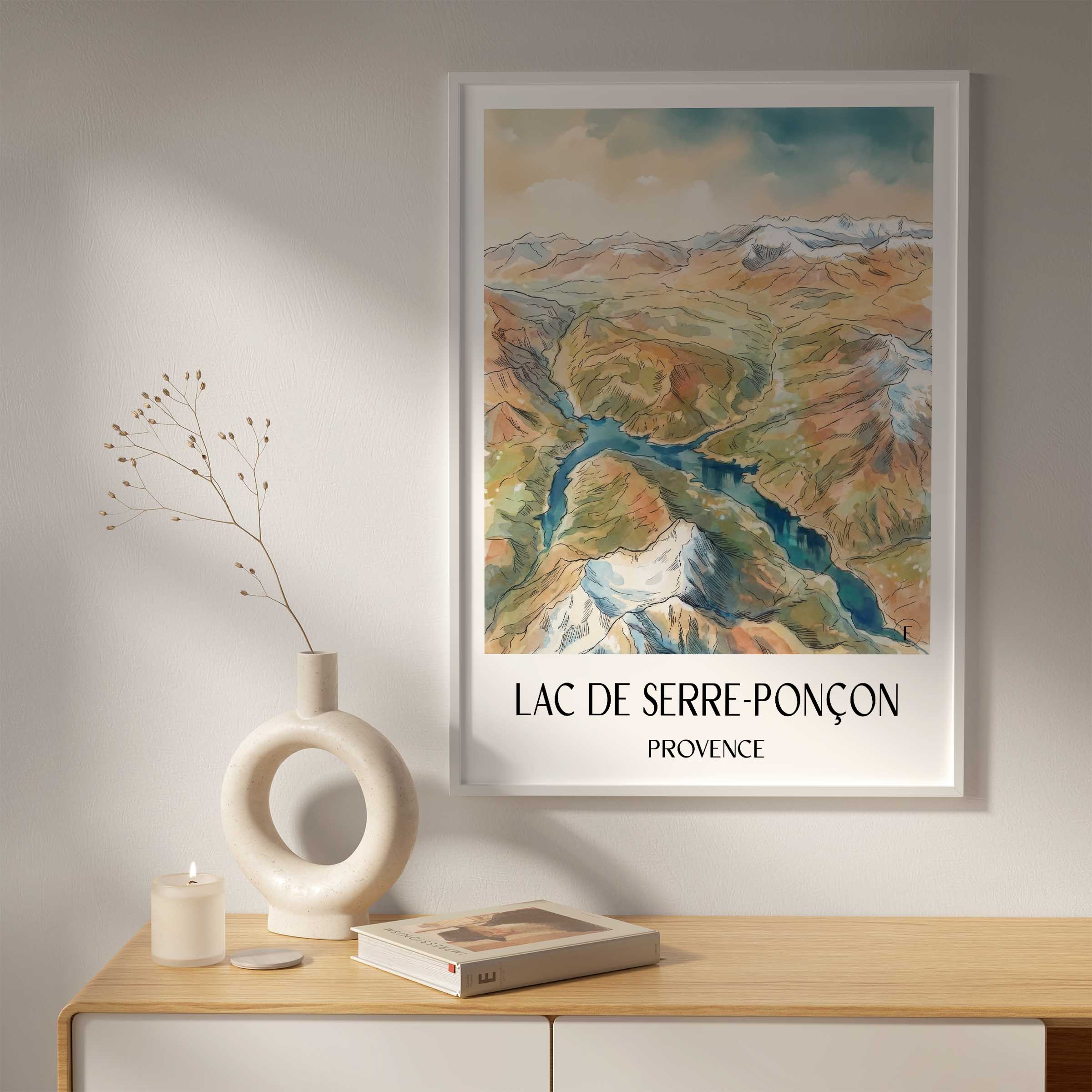lac-de-serre-ponçon-provence-frankreich-poster-aquarell