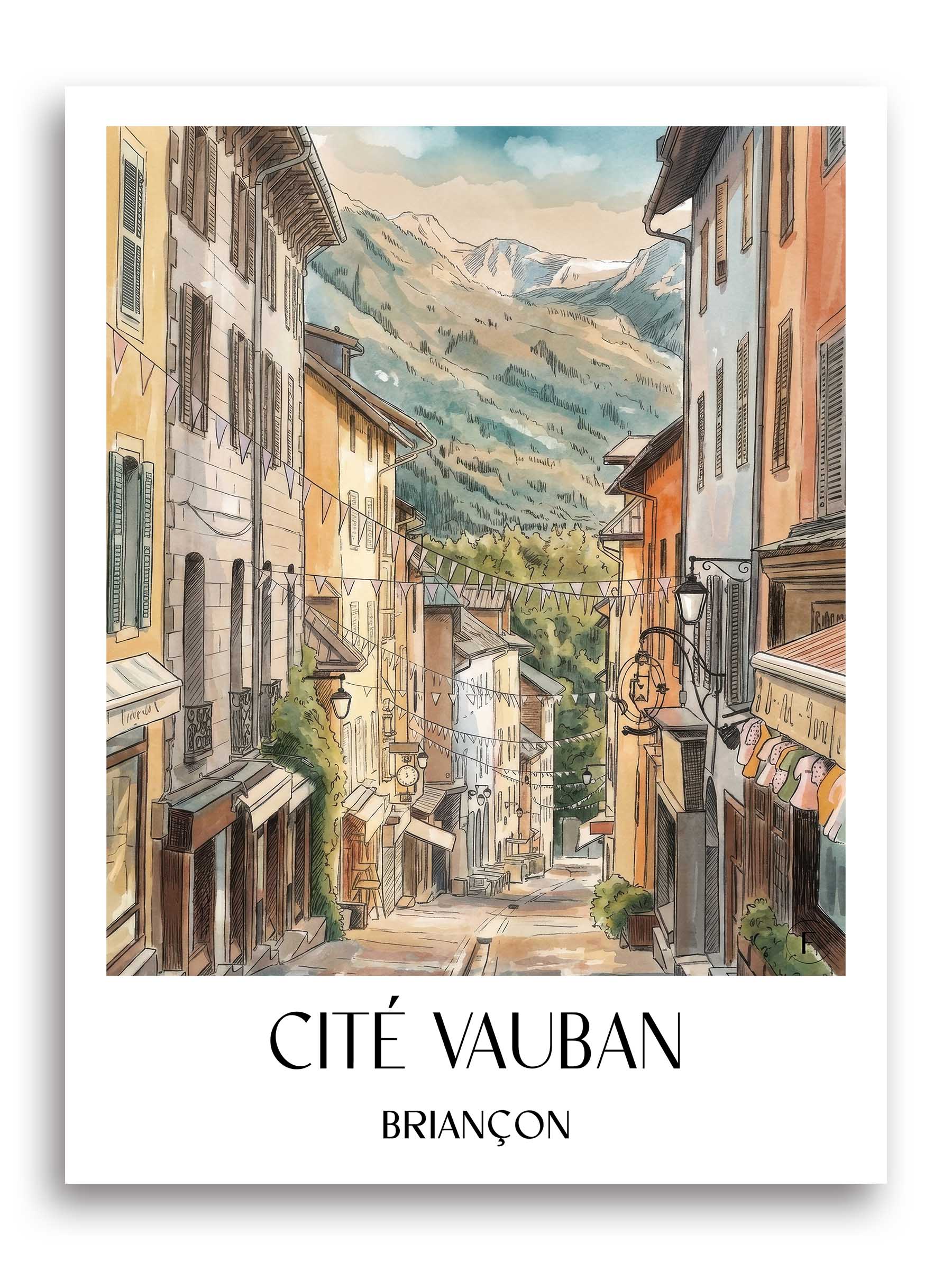 cité-vauban-briançon-frankreich-poster-aquarell