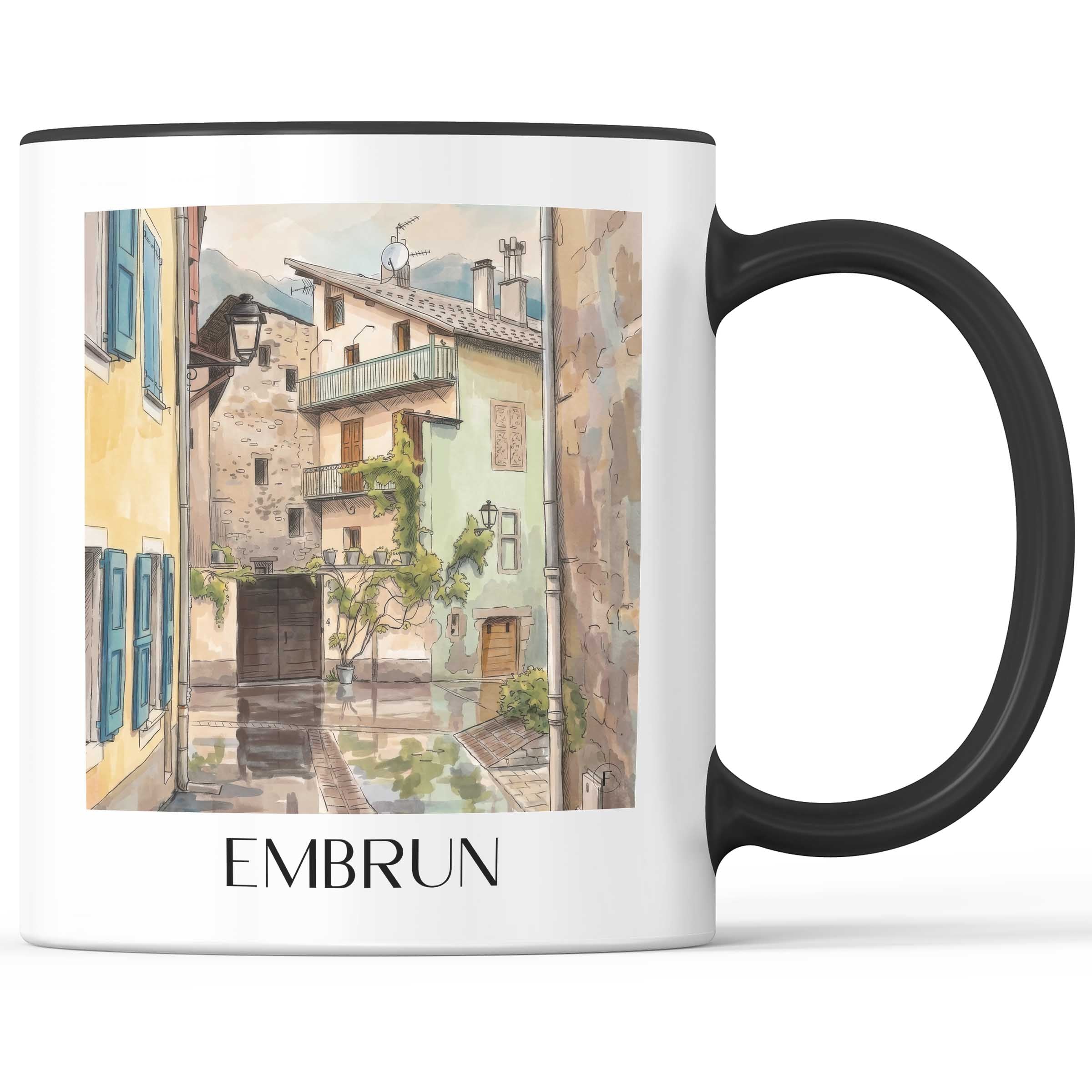 embrun-serre-ponçon-frankreich-kaffeebecher-aquarell