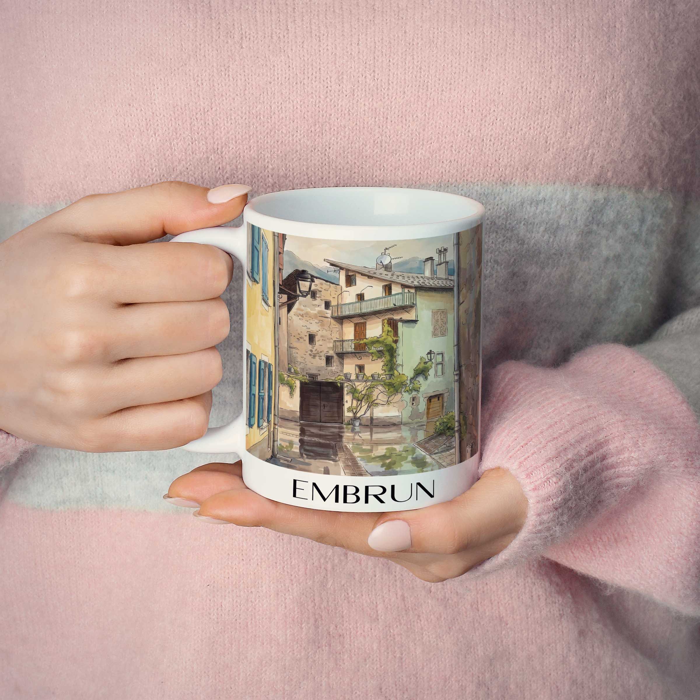 embrun-serre-ponçon-frankreich-kaffeebecher-aquarell