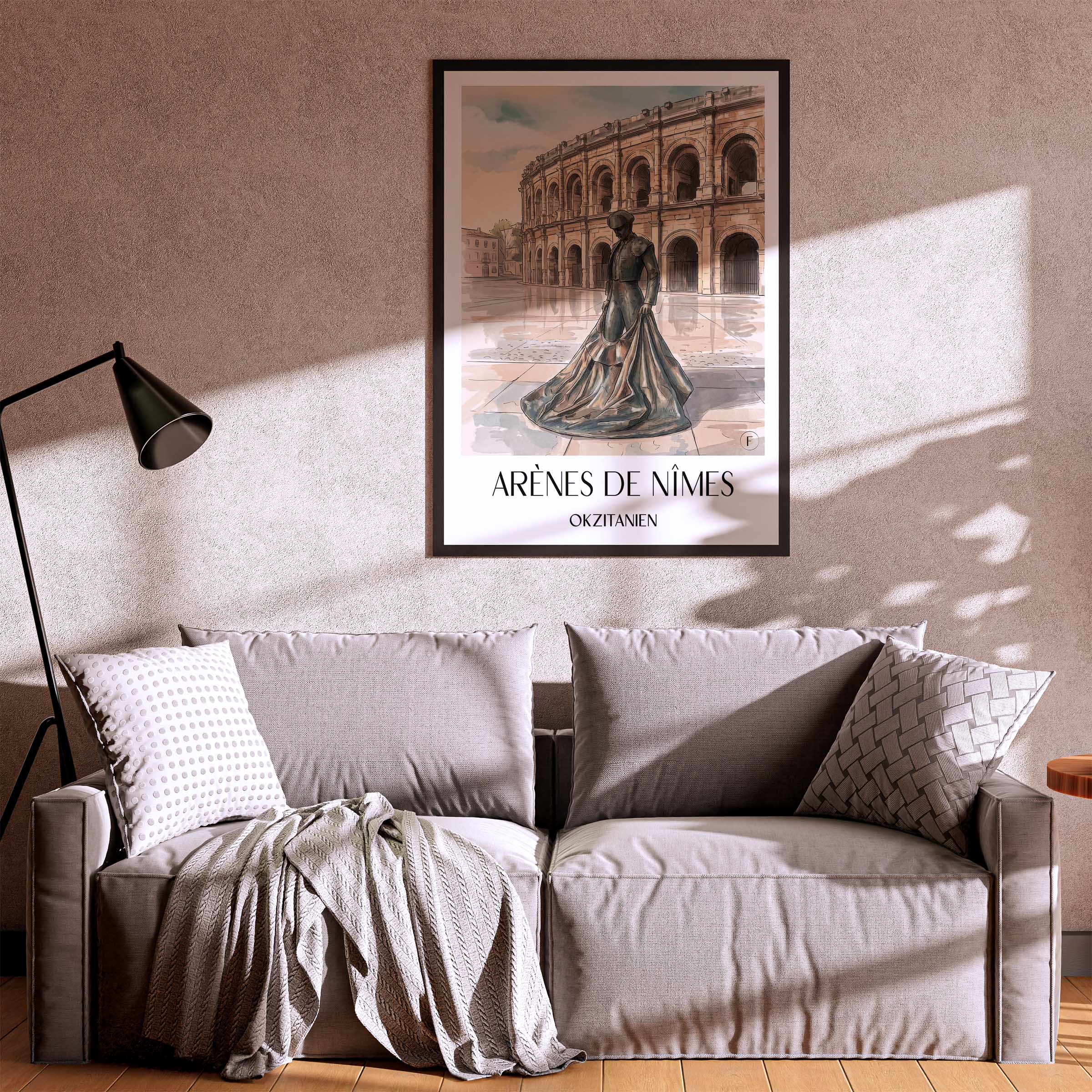 arènes-de-nîmes-okzitanien--frankreich-poster-aquarell