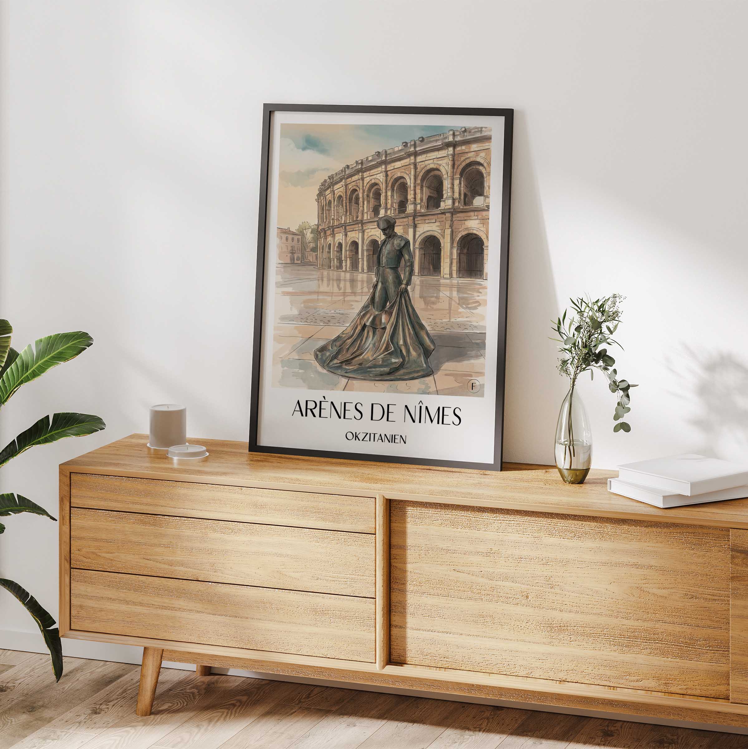 arènes-de-nîmes-okzitanien--frankreich-poster-aquarell