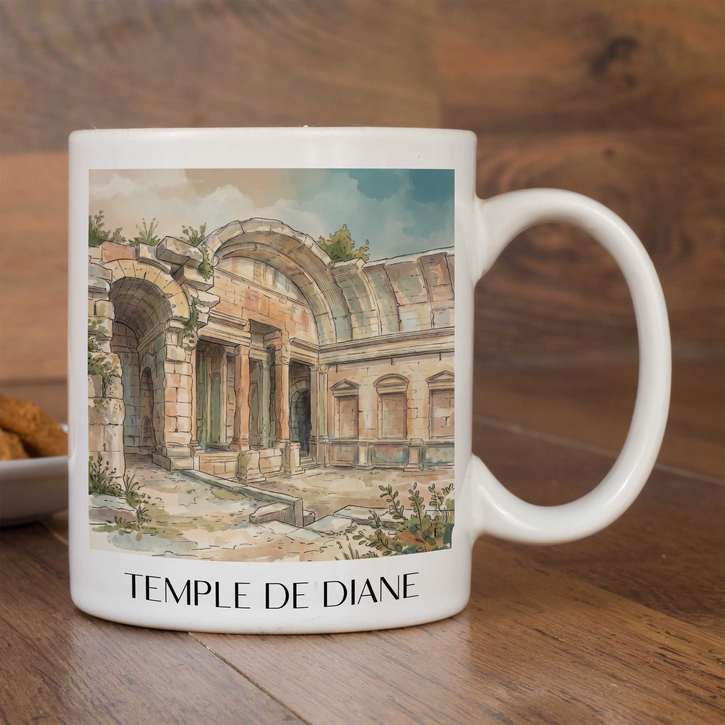 temple-de-diane-nîmes-frankreich-kaffeebecher-aquarell