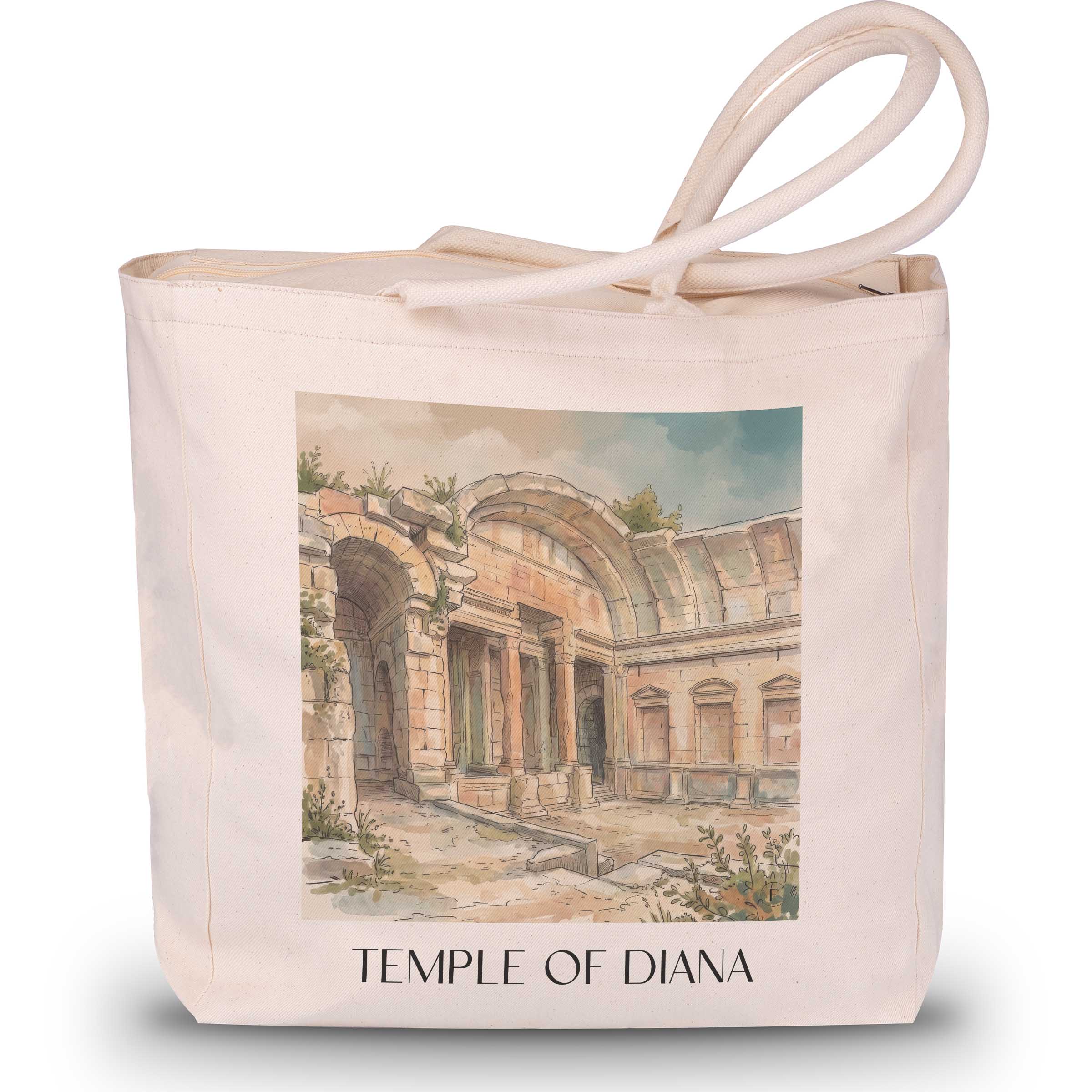 Temple de Diane Shopping Tasche - Nîmes - Frankreich Tote Bag - Einkaufstasche im Aquarell Stil