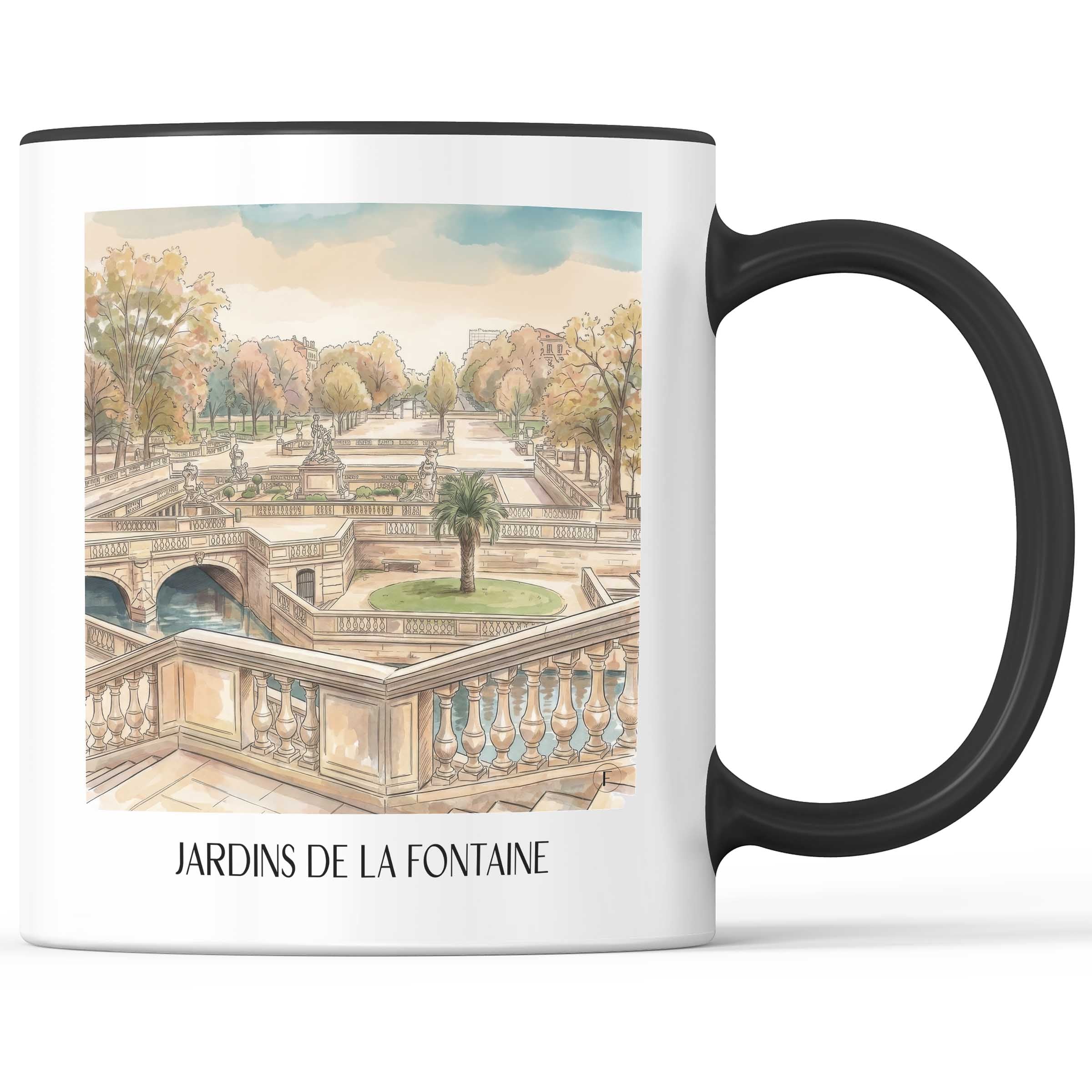 jardins-de-la-fontaine-nîmes-frankreich-kaffeebecher-aquarell
