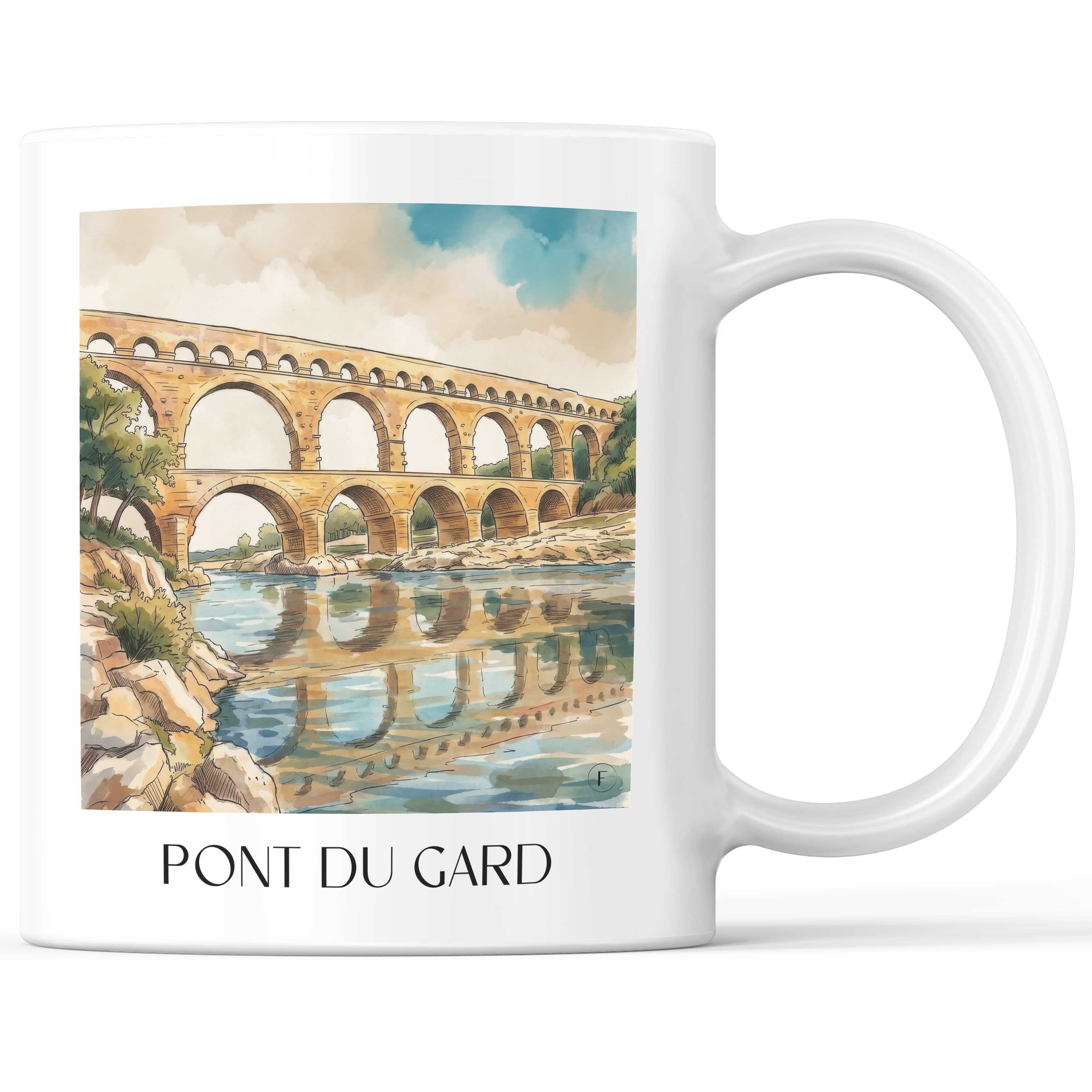 pont-du-gard-nîmes-frankreich-kaffeebecher-aquarell