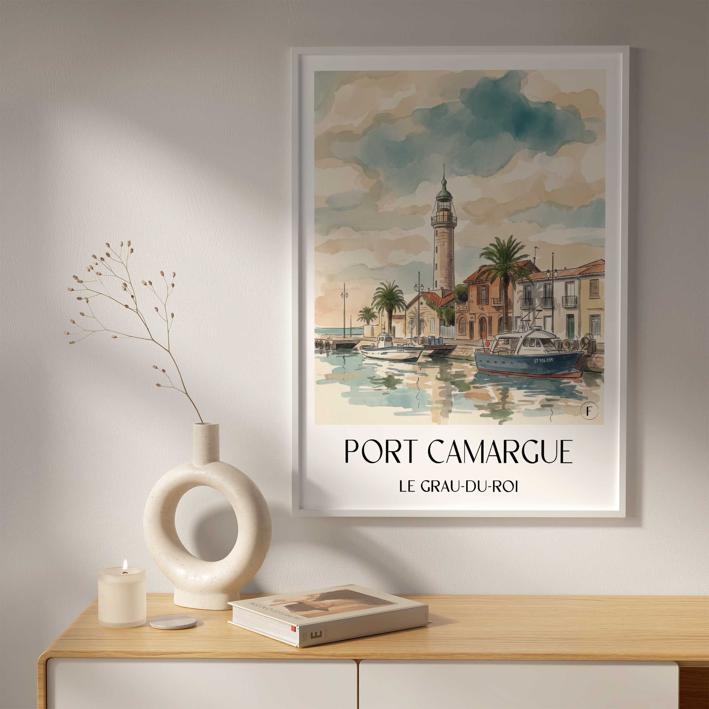 port-camargue-le-grau-du-roi-frankreich-poster-aquarell