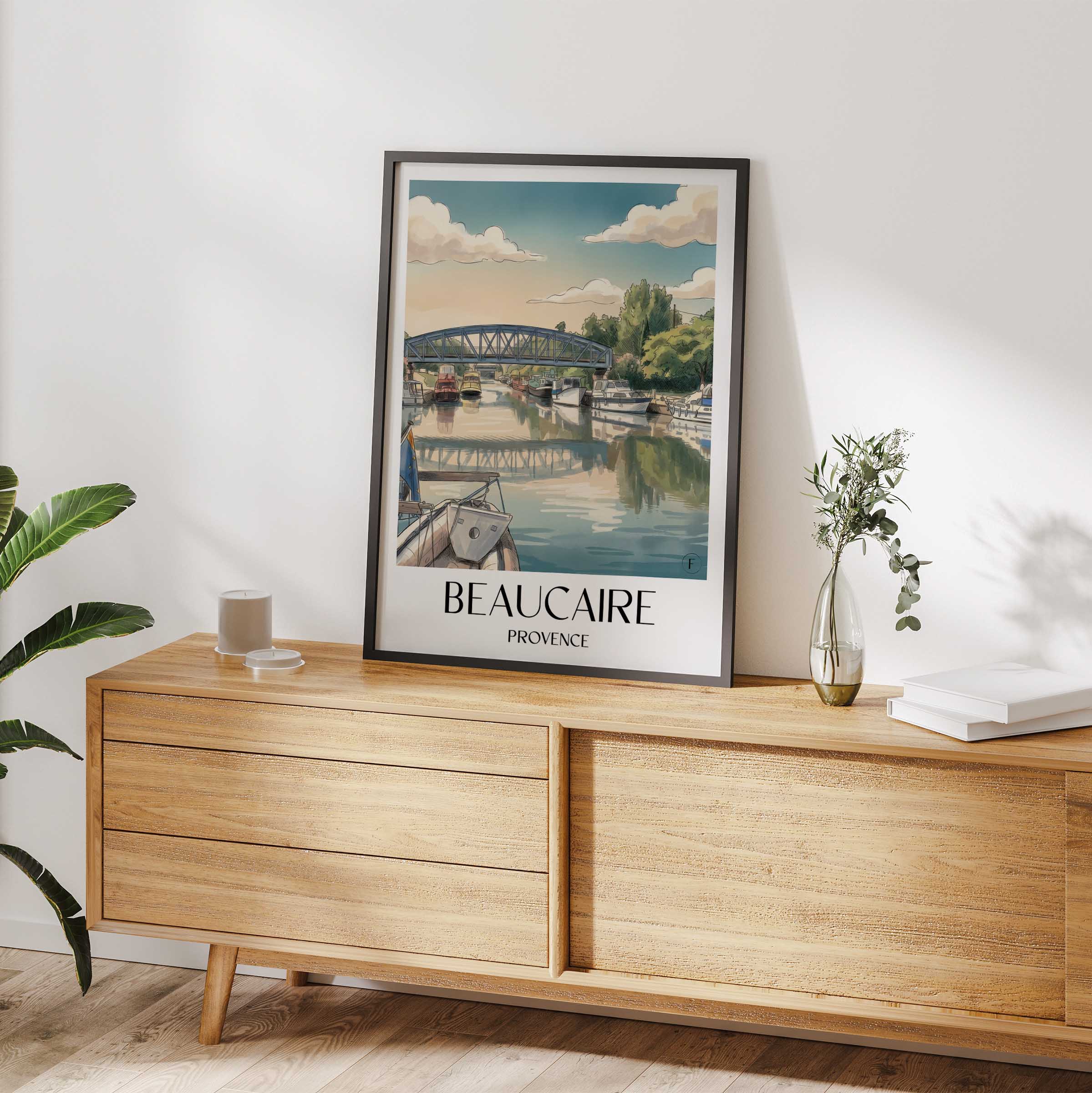 beaucaire-provence-frankreich-poster-aquarell