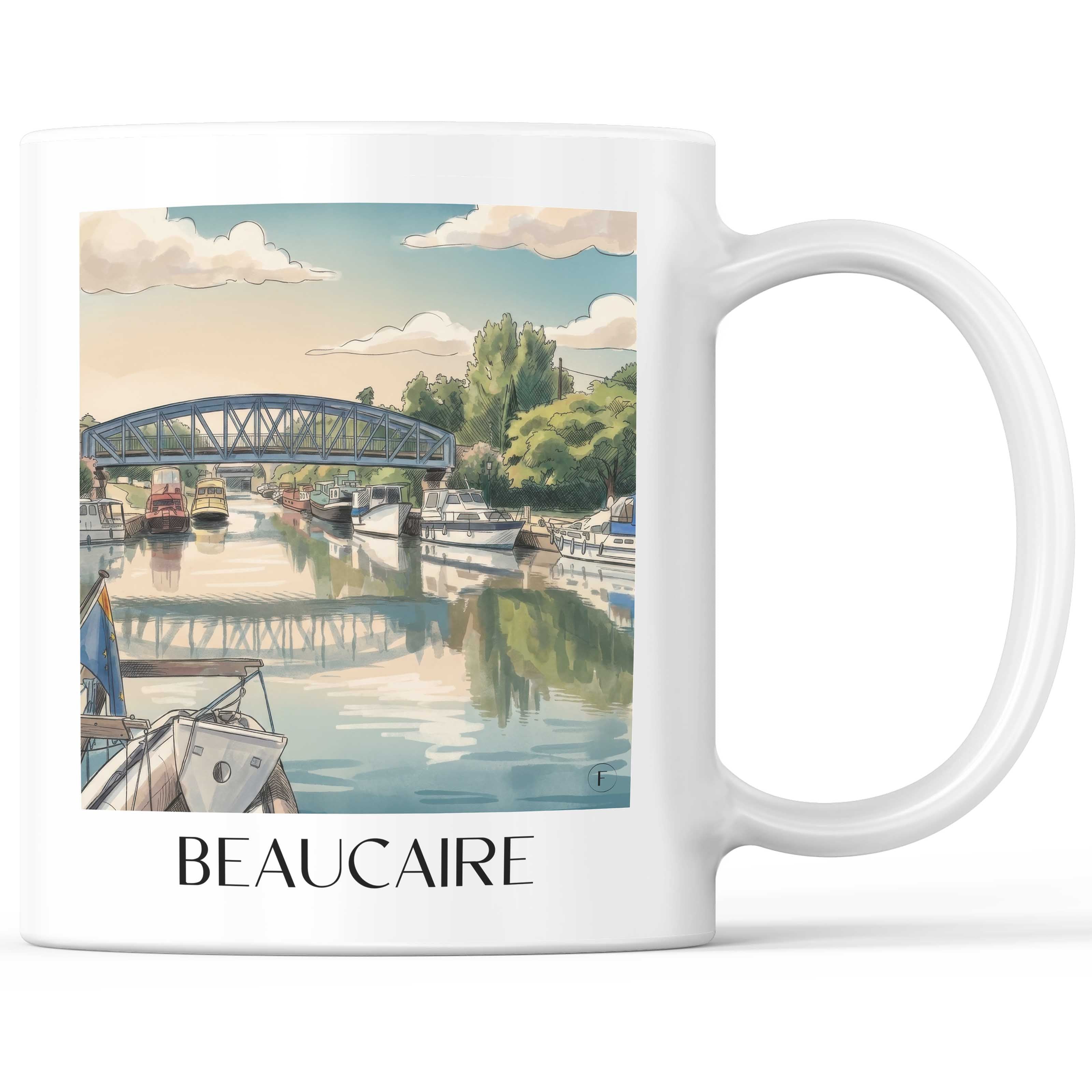 Beaucaire Kaffeebecher - Provence - Frankreich Becher - Kaffeetasse im Aquarell Stil