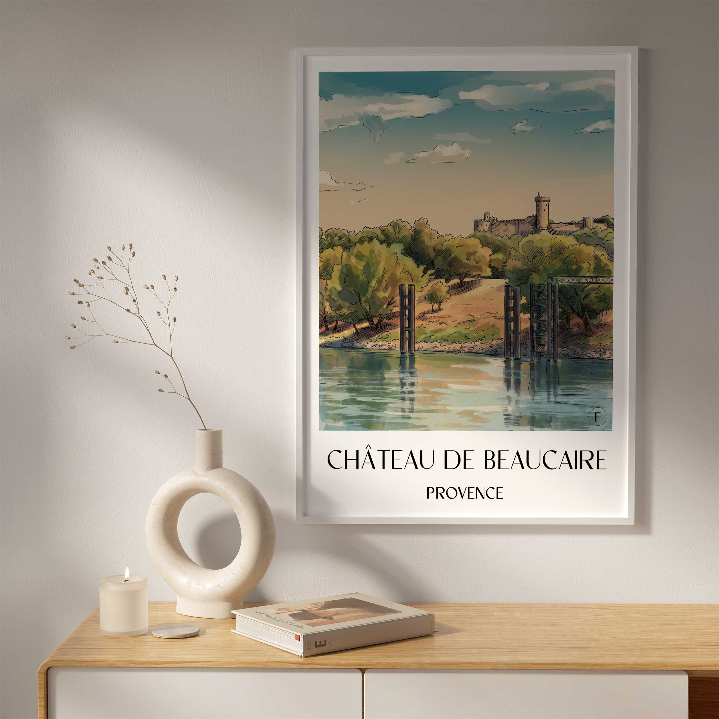 château-de-beaucaire-provence-frankreich-poster-aquarell
