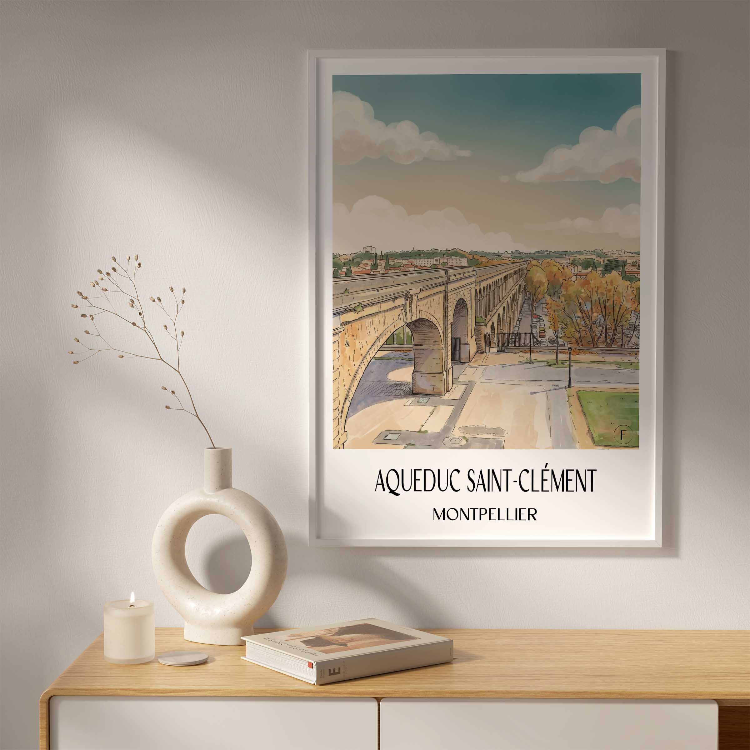 aqueduc-saint-clément-montpellier-frankreich-poster-aquarell