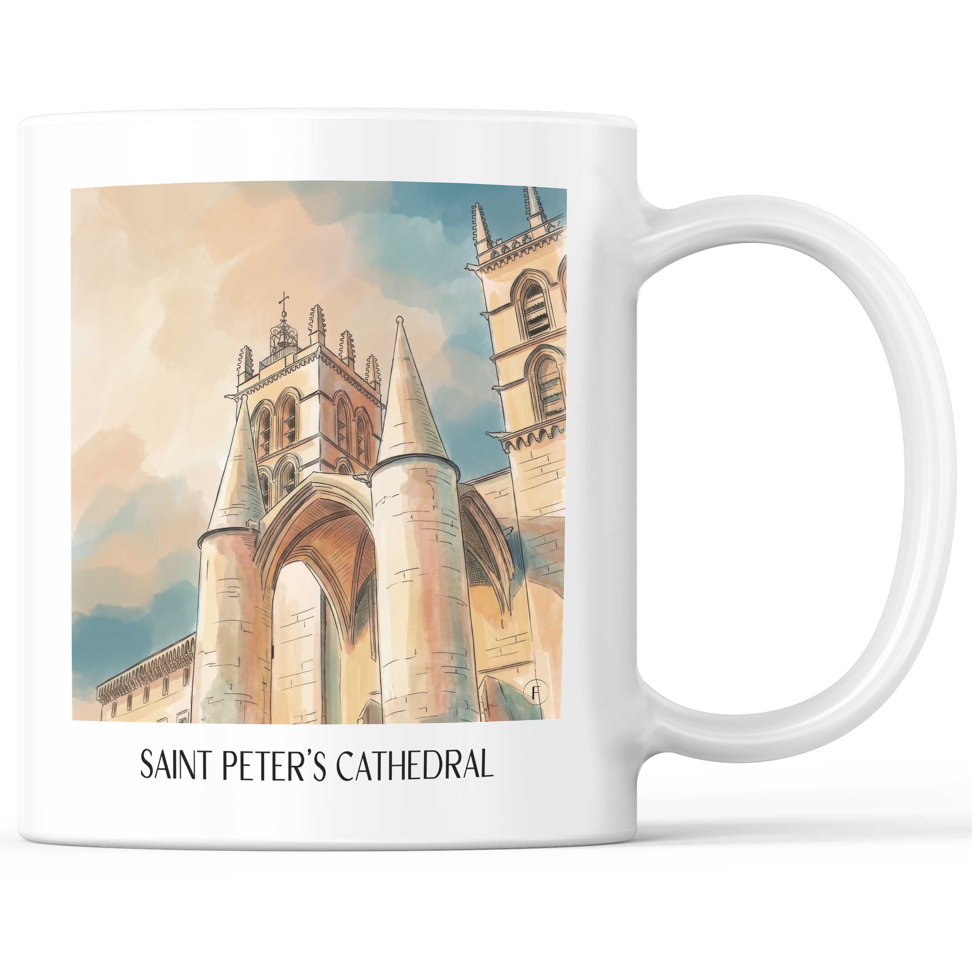 Cathédrale Saint-Pierre Kaffeebecher - Montpellier - Frankreich Becher - Kaffeetasse im Aquarell Stil