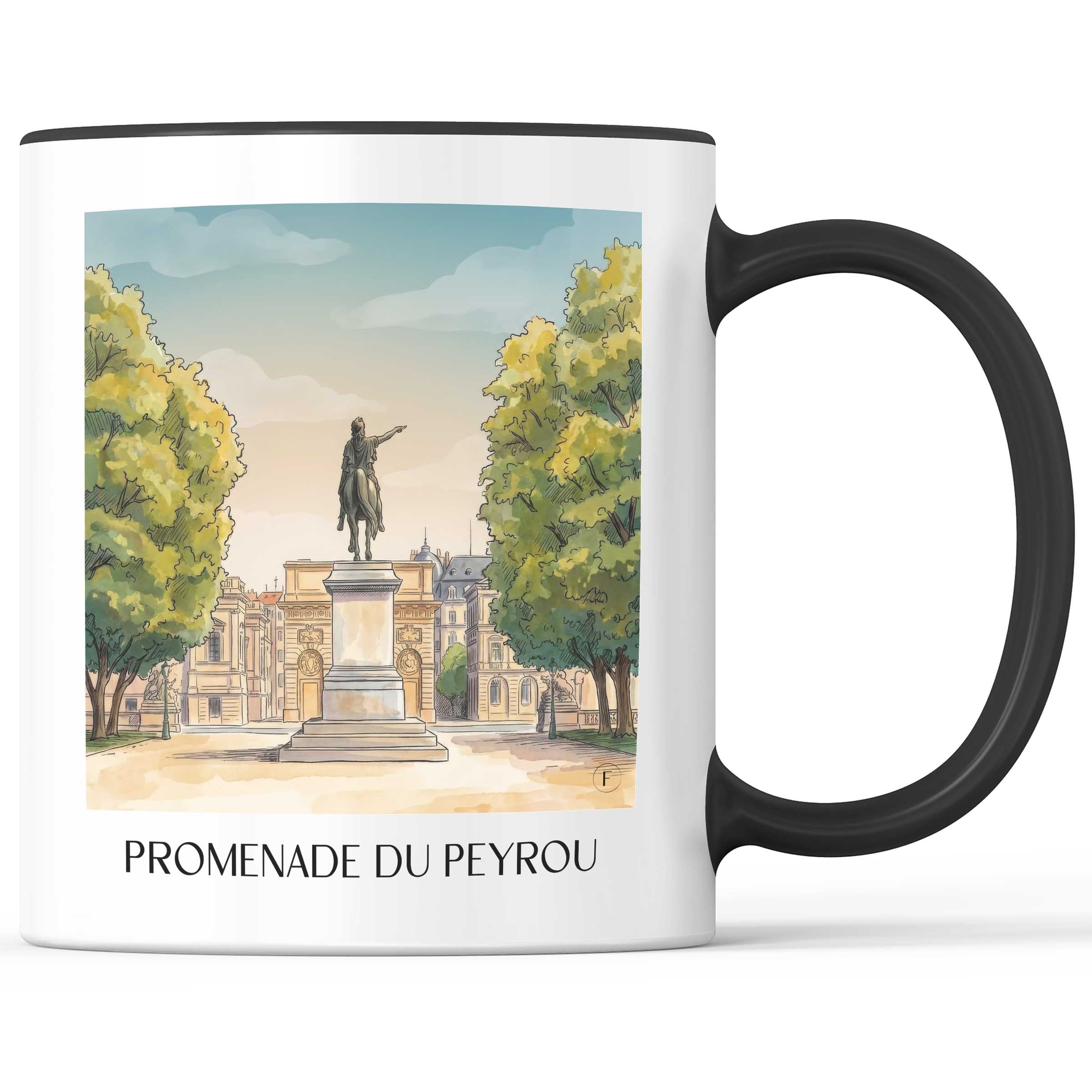 promenade-du-peyrou-montpellier-frankreich-kaffeebecher-aquarell