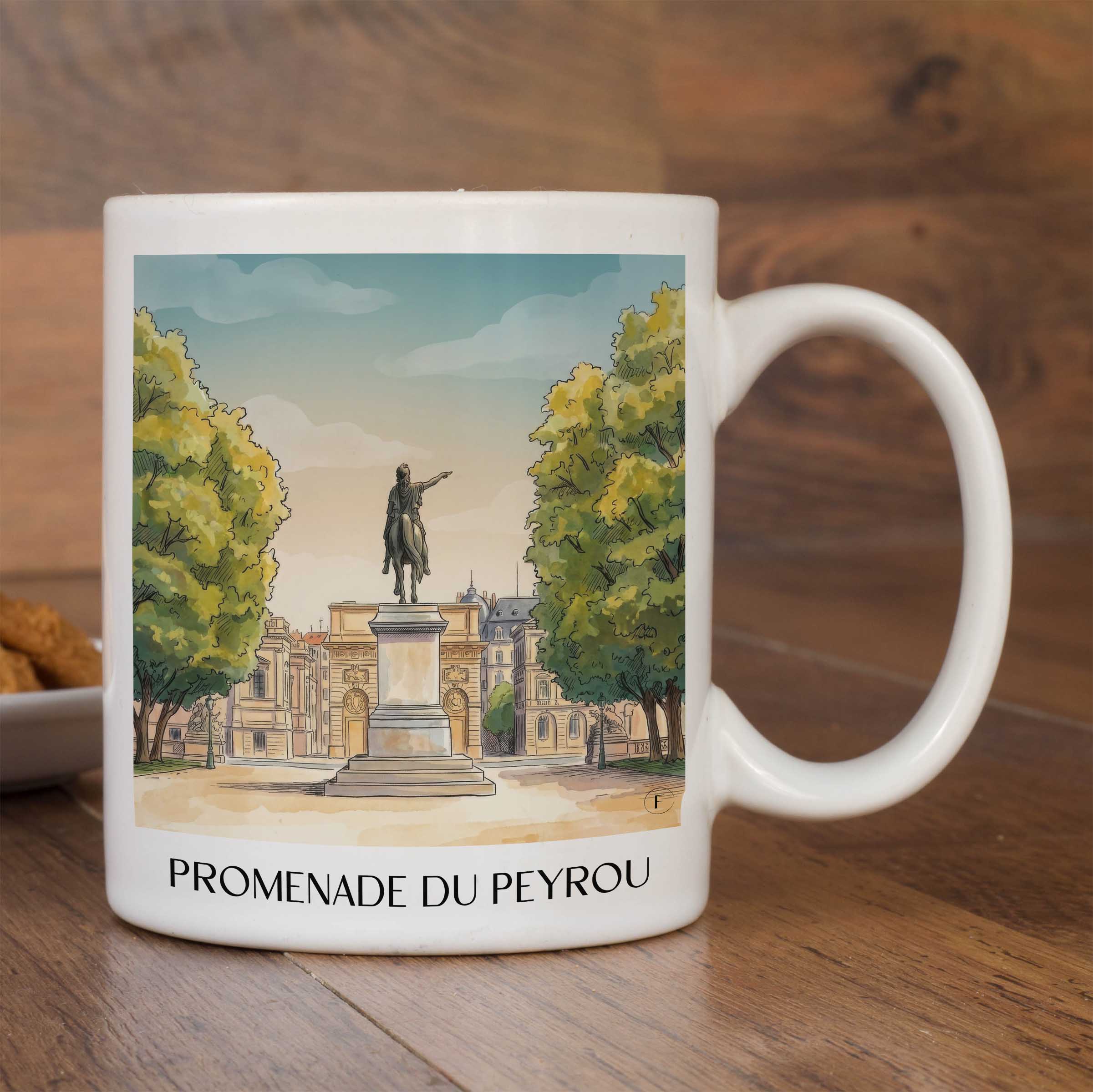 promenade-du-peyrou-montpellier-frankreich-kaffeebecher-aquarell