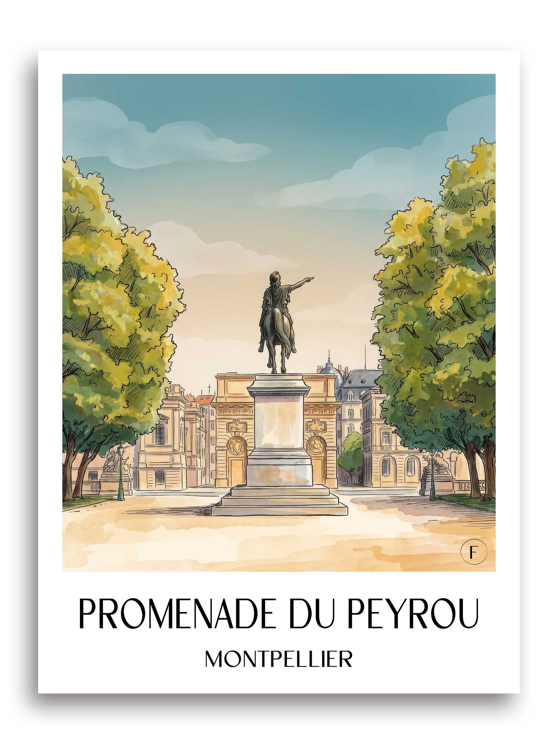promenade-du-peyrou-montpellier-frankreich-poster-aquarell