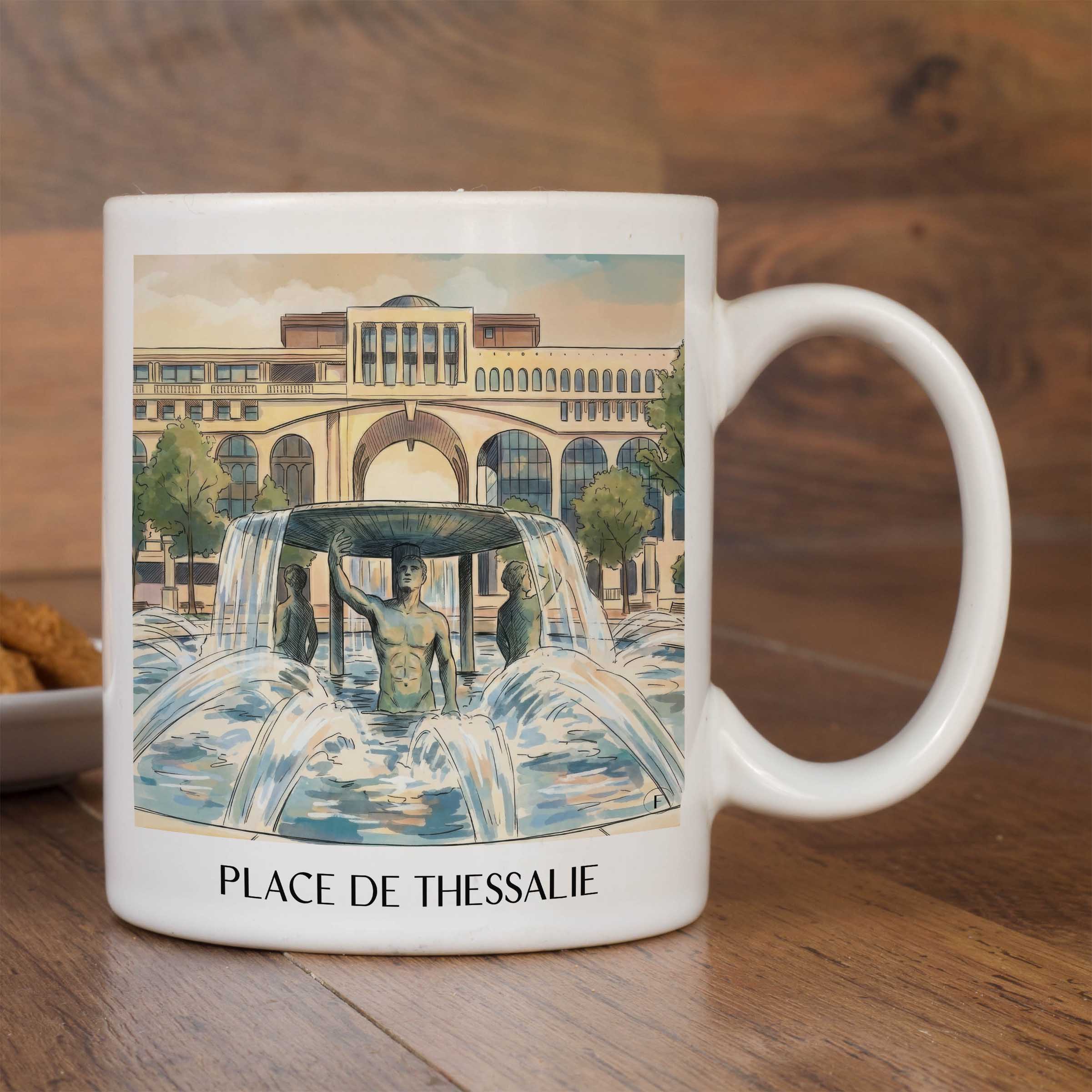place-de-thessalie-montpellier-frankreich-kaffeebecher-aquarell