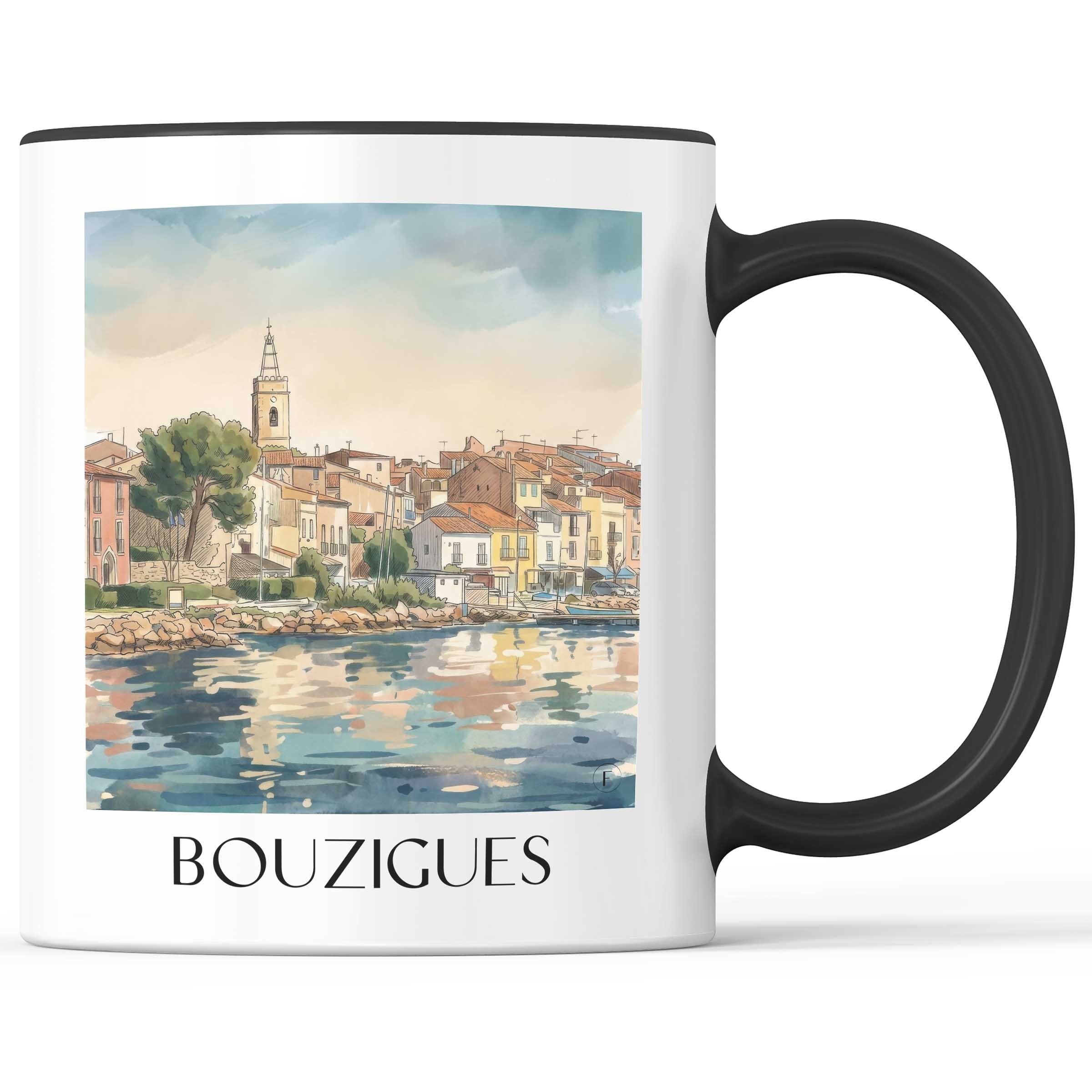 bouzigues-bassin-de-thau-frankreich-kaffeebecher-aquarell