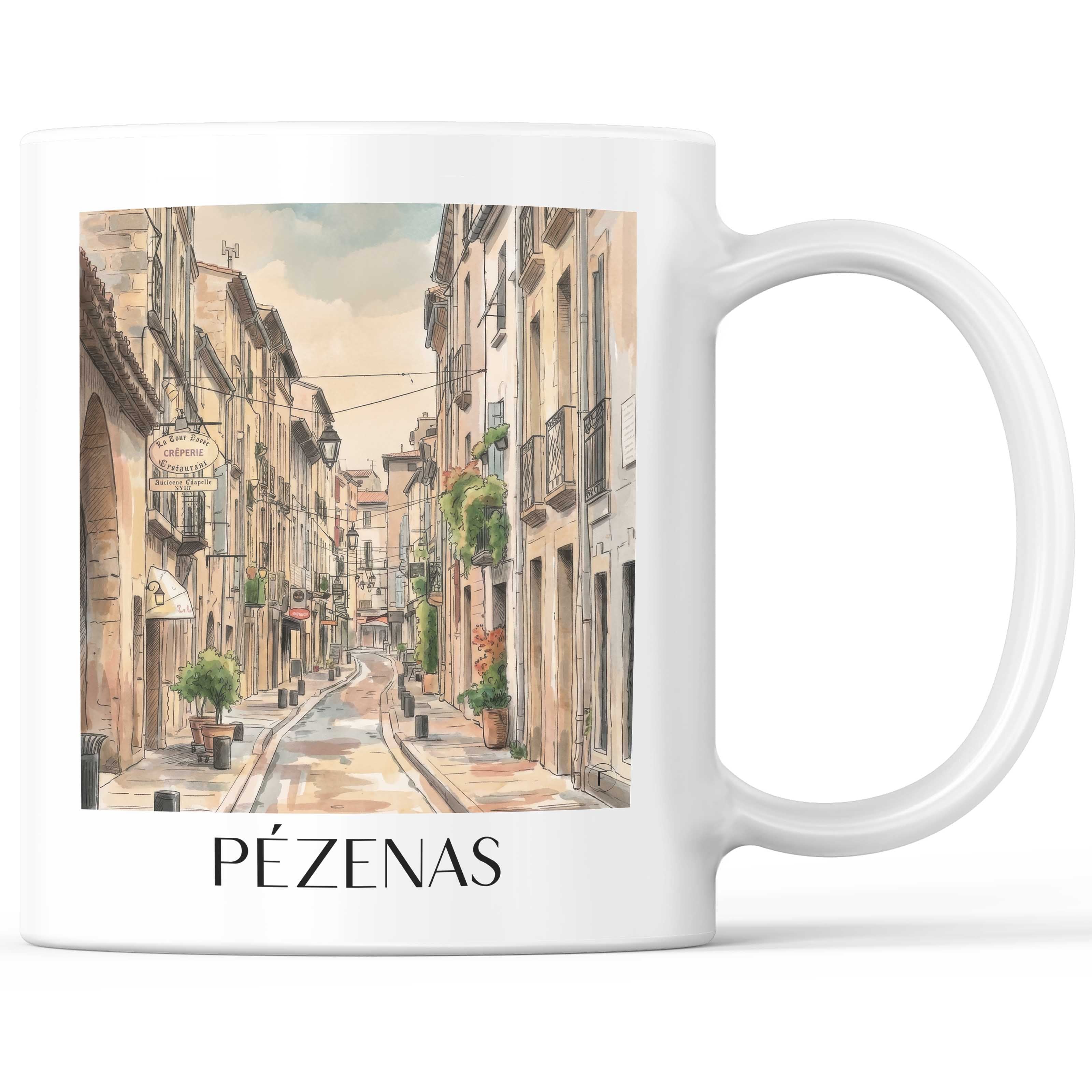 pézenas--okzitanien-frankreich-kaffeebecher-aquarell
