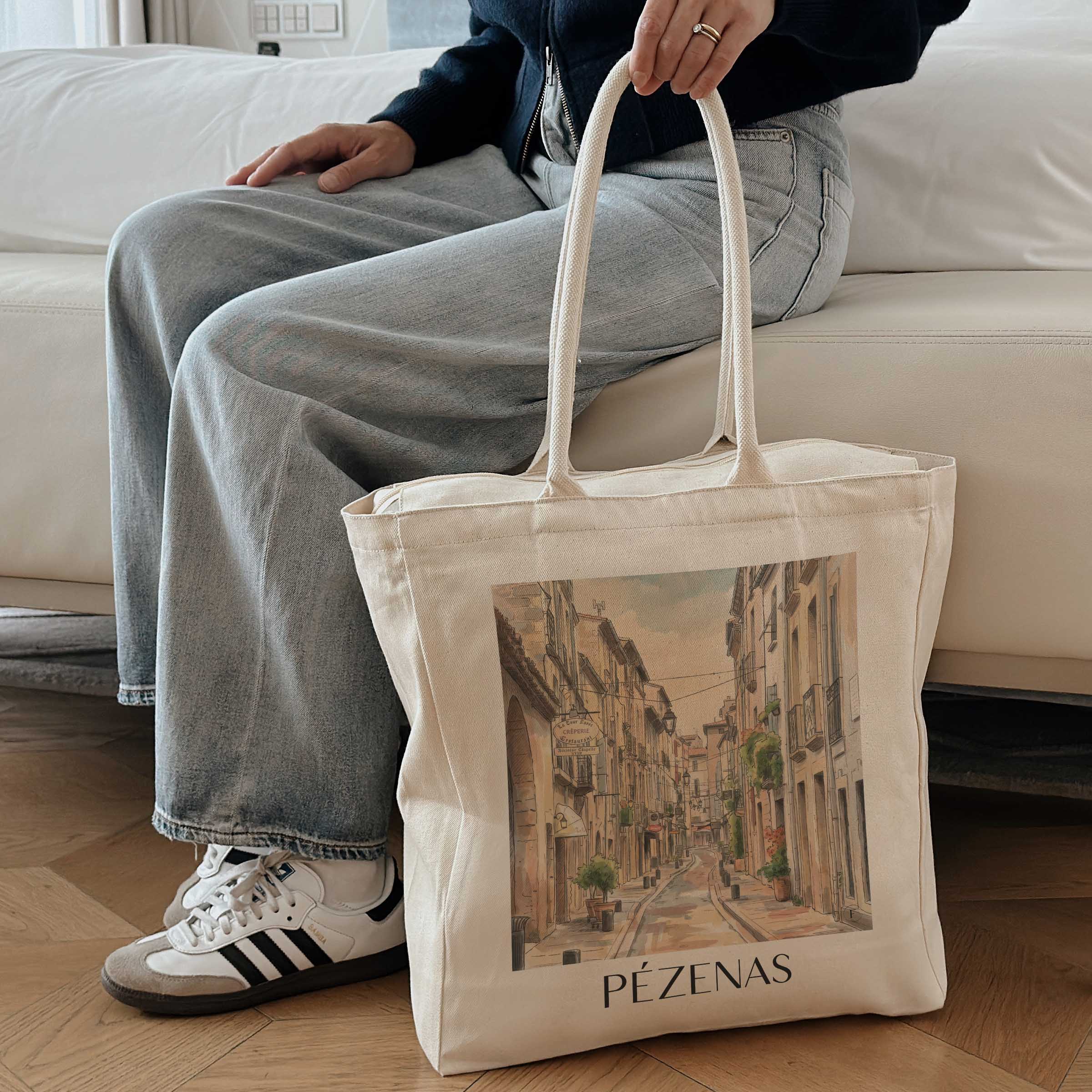 pézenas--okzitanien-frankreich-einkaufstasche-aquarell