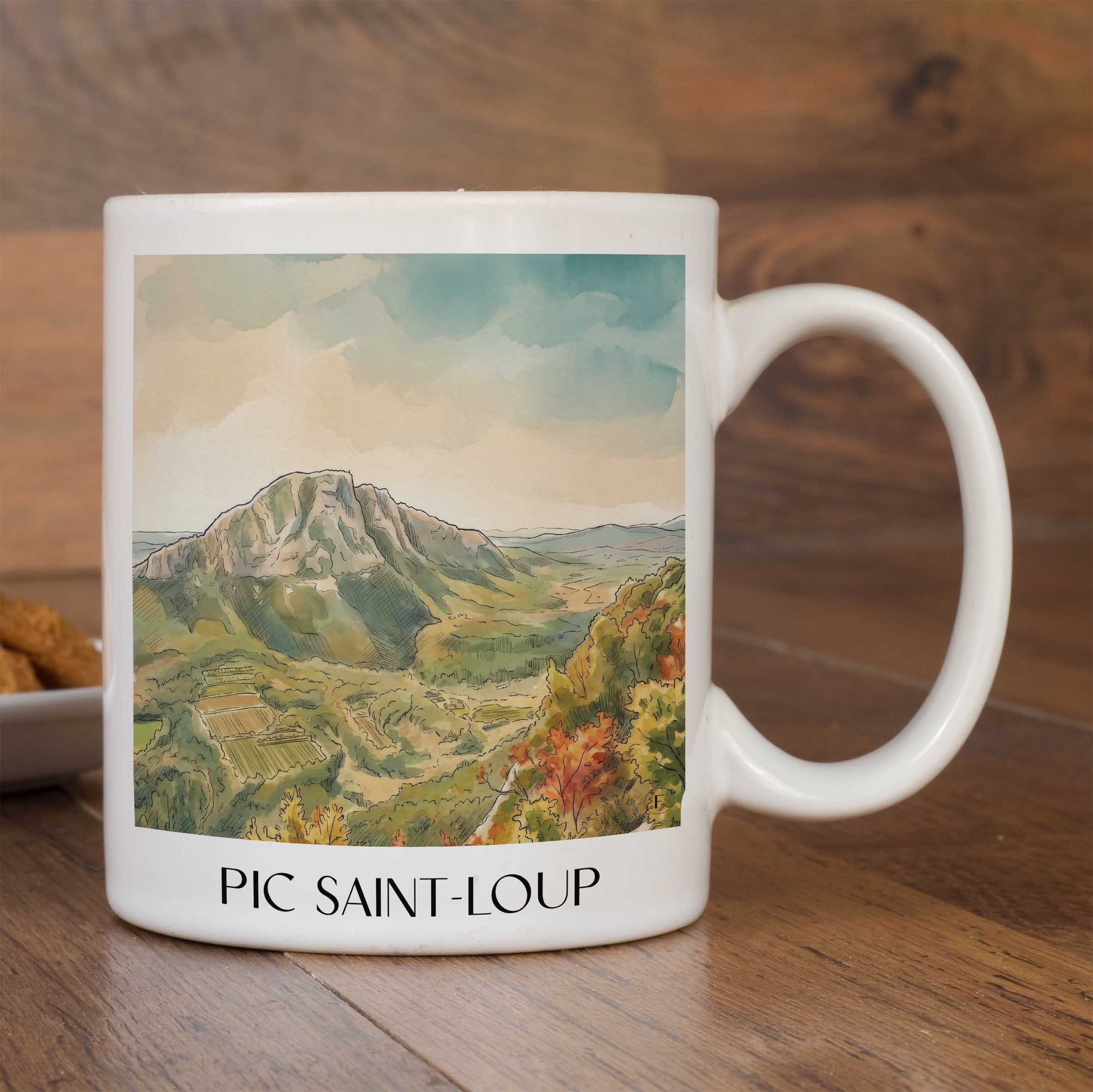 pic-saint-loup-okzitanien-frankreich-kaffeebecher-aquarell