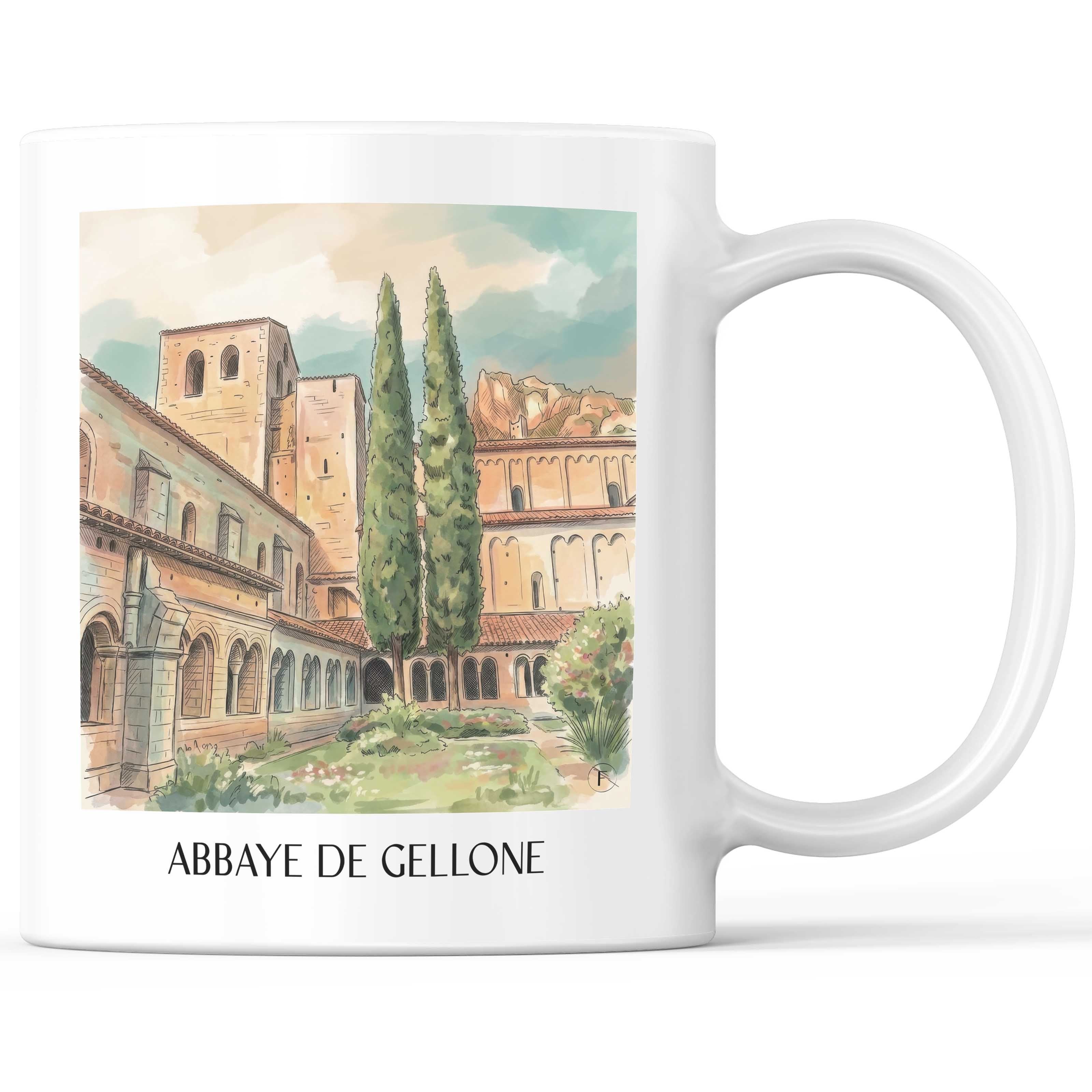abbaye-de-gellone-saint-guilhem-le-désert-frankreich-kaffeebecher-aquarell