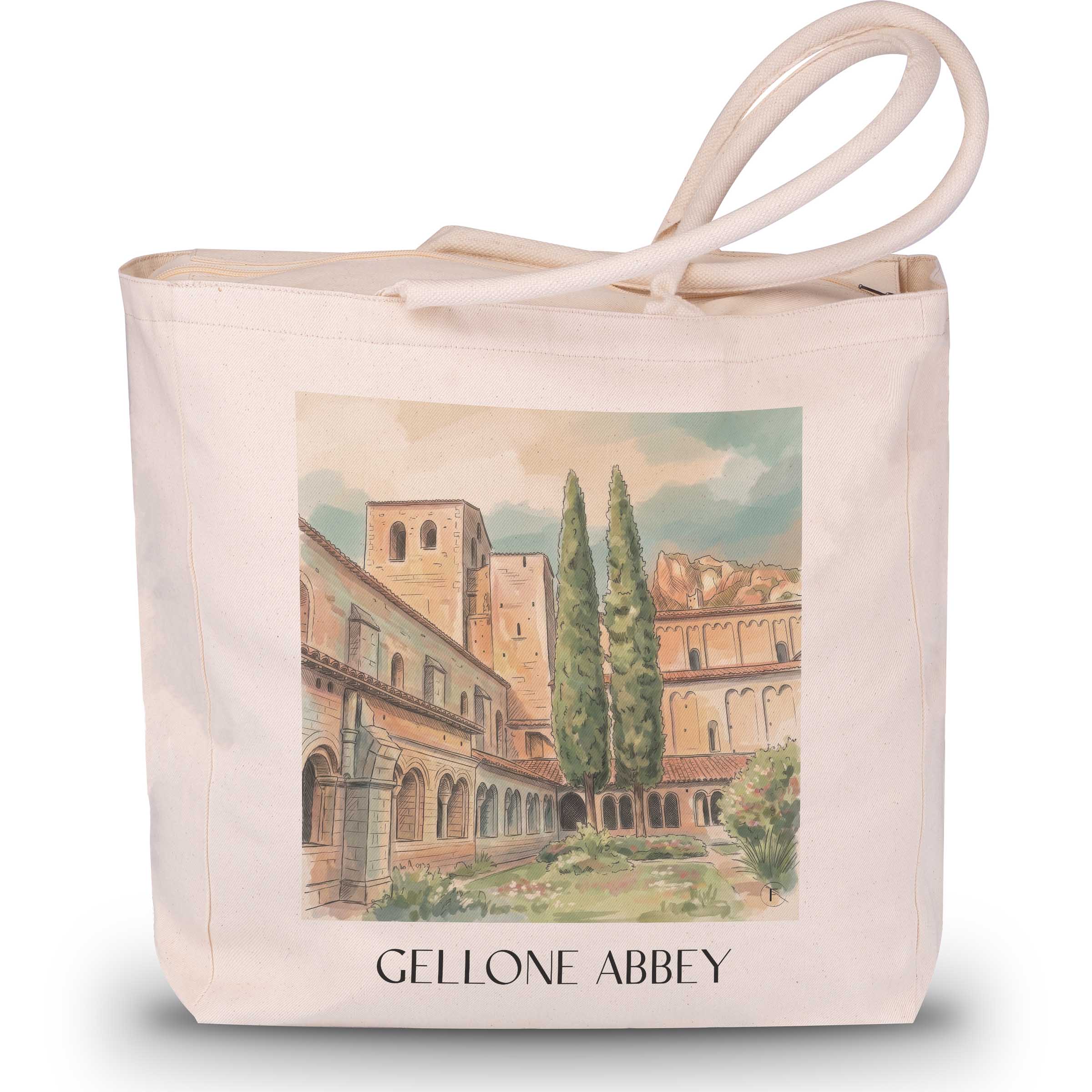 Abbaye de Gellone Shopping Tasche - Saint-Guilhem-le-Désert - Frankreich Tote Bag - Einkaufstasche im Aquarell Stil