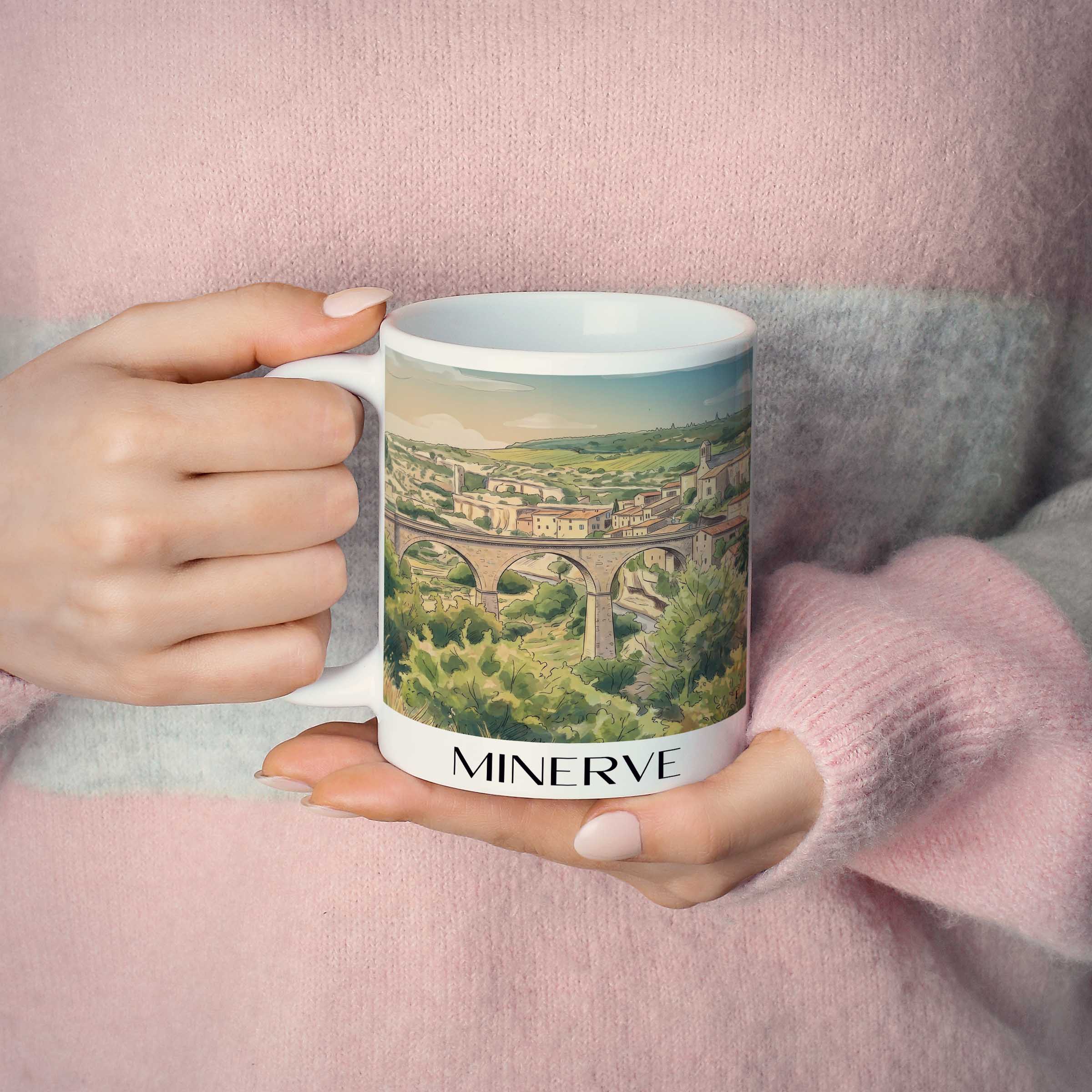 minerve--minervois-frankreich-kaffeebecher-aquarell