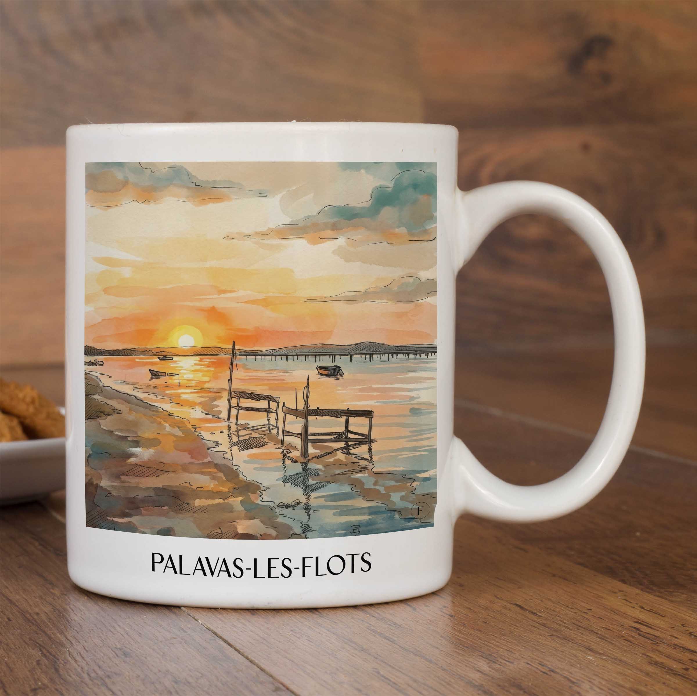palavas-les-flots-okzitanien-frankreich-kaffeebecher-aquarell