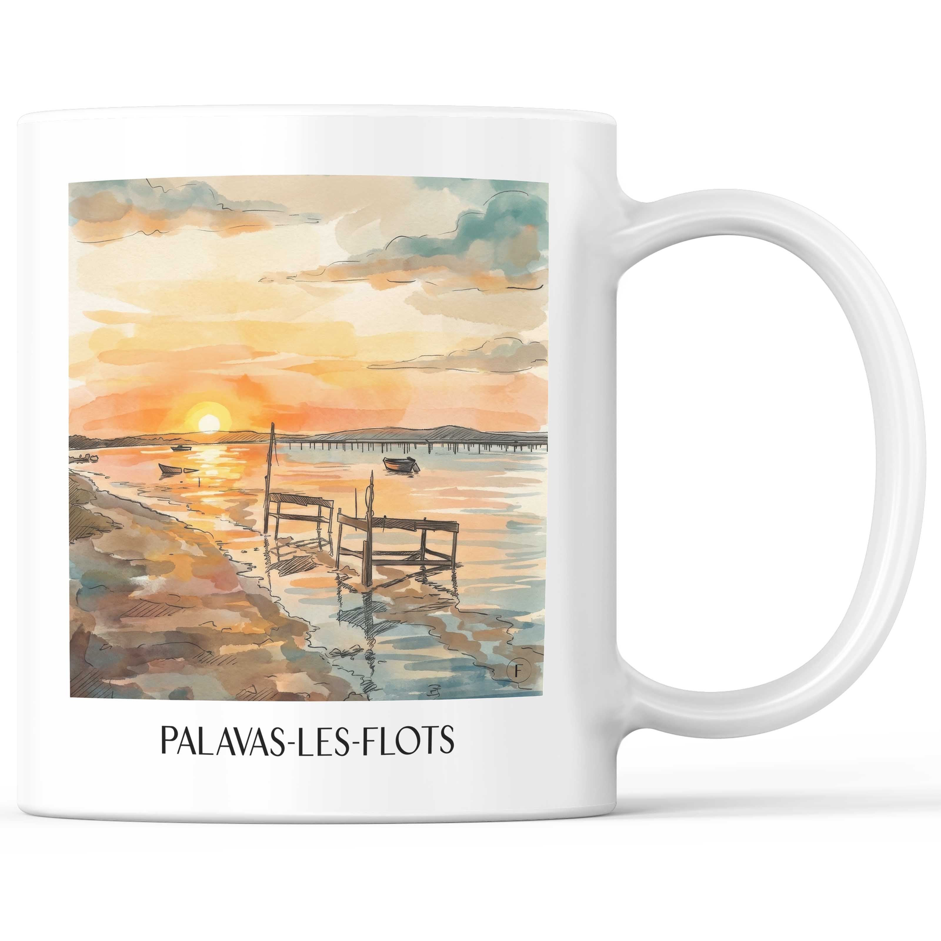 palavas-les-flots-okzitanien-frankreich-kaffeebecher-aquarell