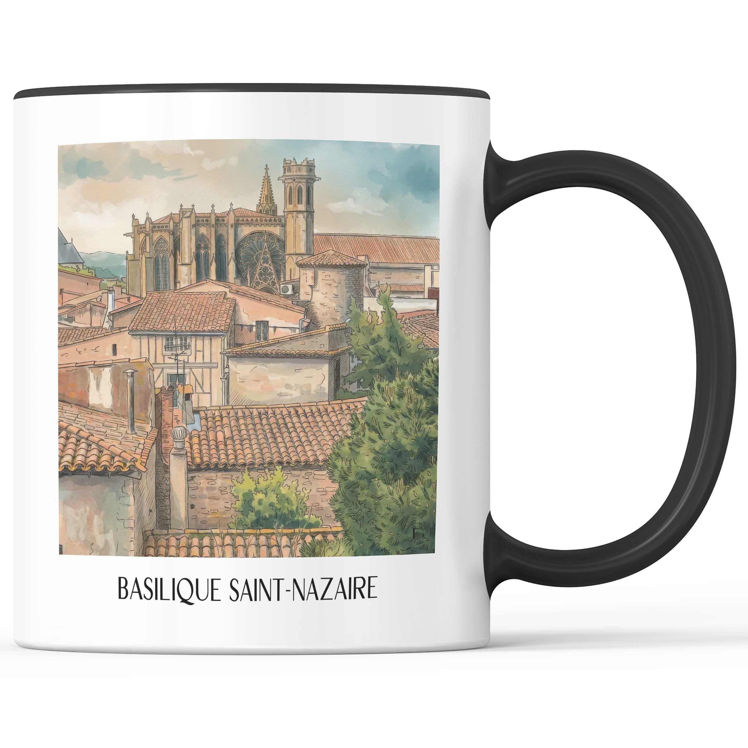 basilique-saint-nazaire-carcassonne-frankreich-kaffeebecher-aquarell