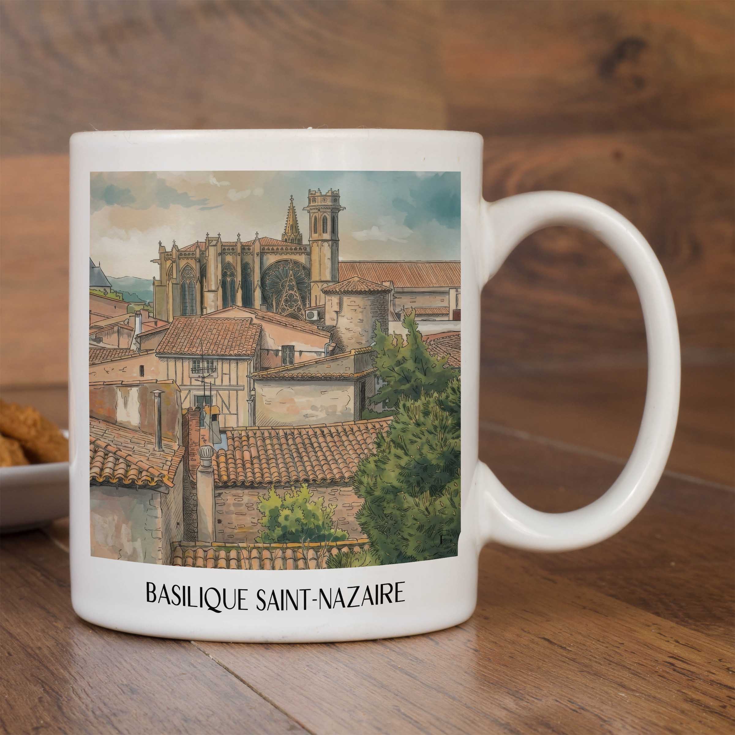 basilique-saint-nazaire-carcassonne-frankreich-kaffeebecher-aquarell
