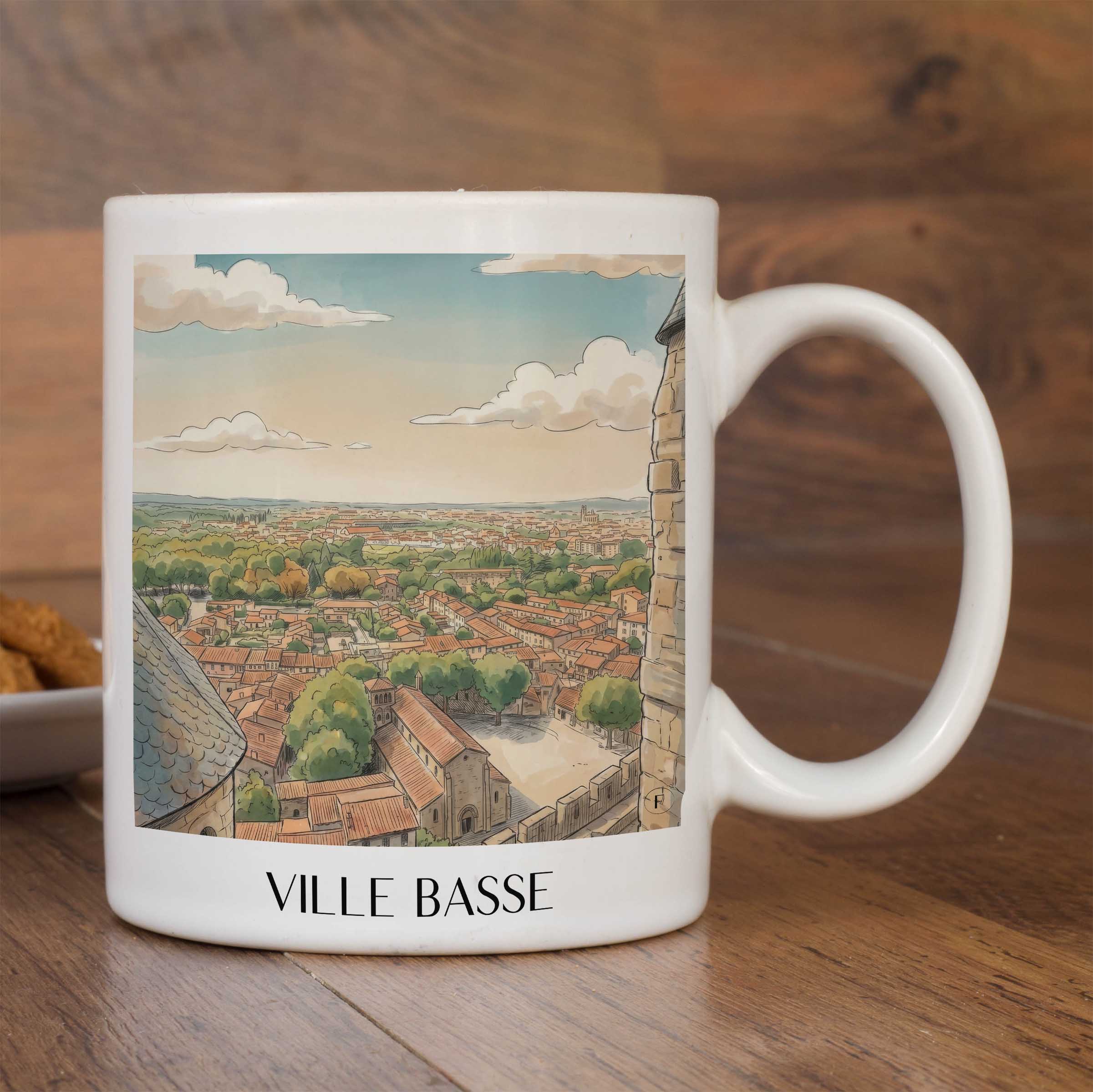ville-basse-carcassonne-frankreich-kaffeebecher-aquarell