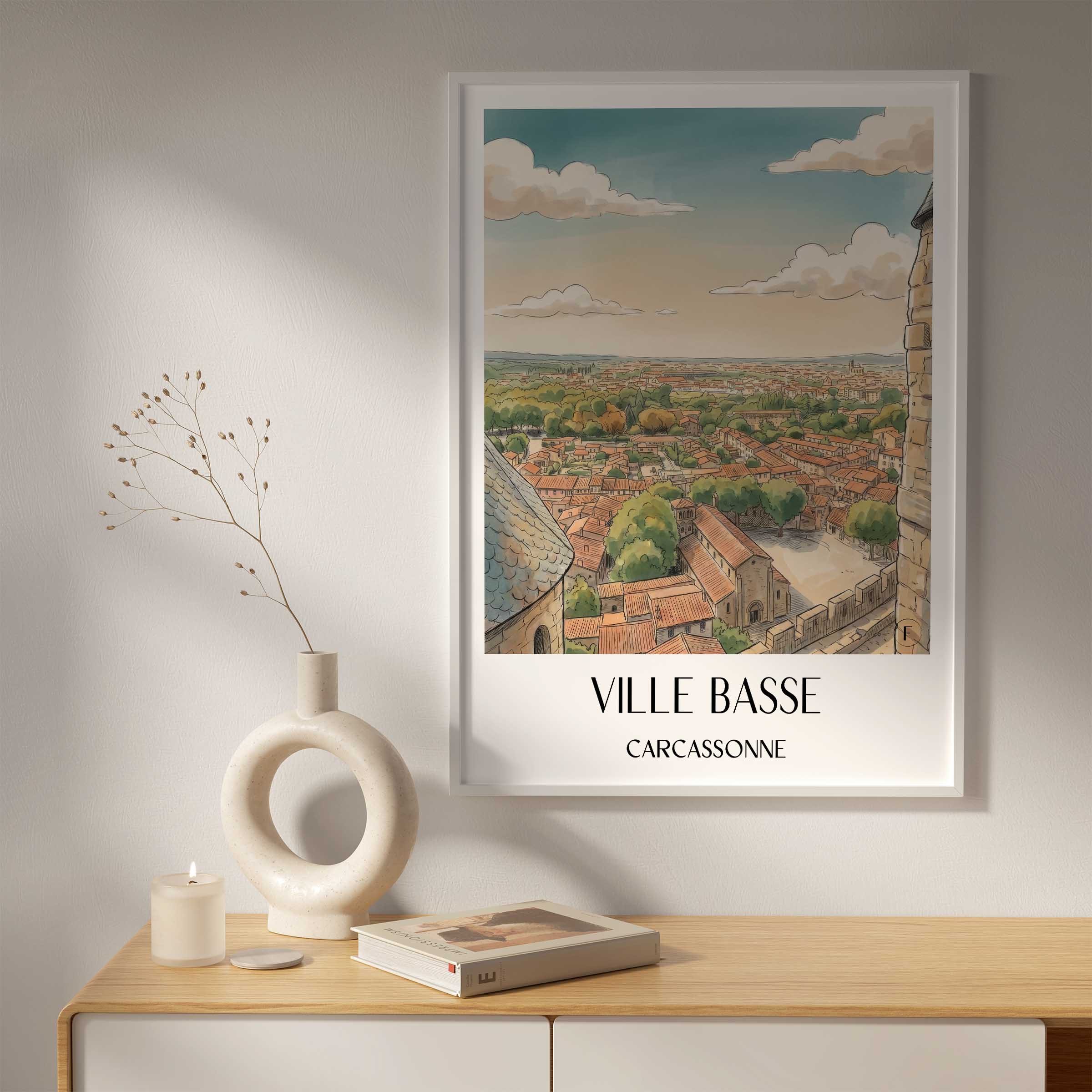 ville-basse-carcassonne-frankreich-poster-aquarell
