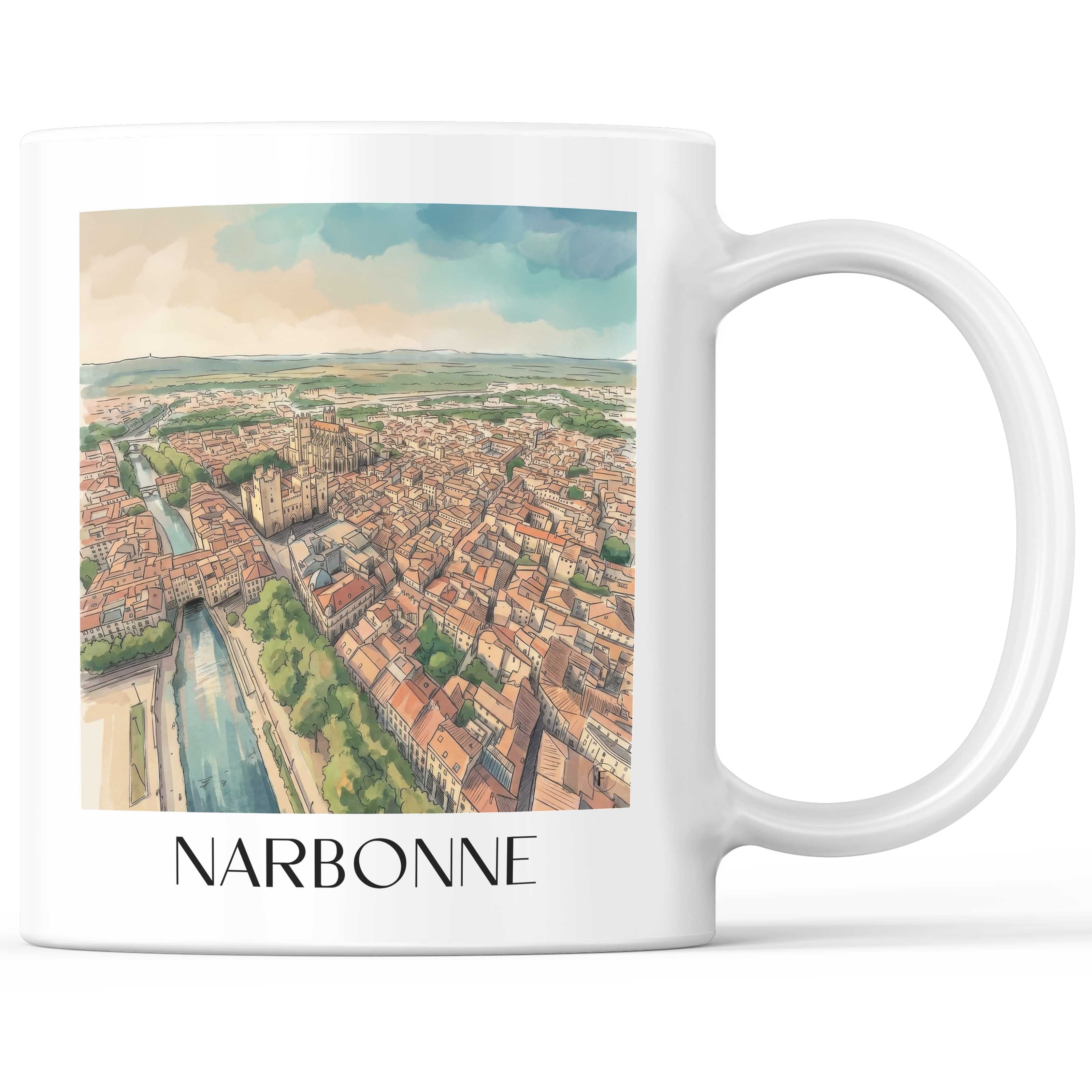 narbonne-okzitanien-frankreich-kaffeebecher-aquarell