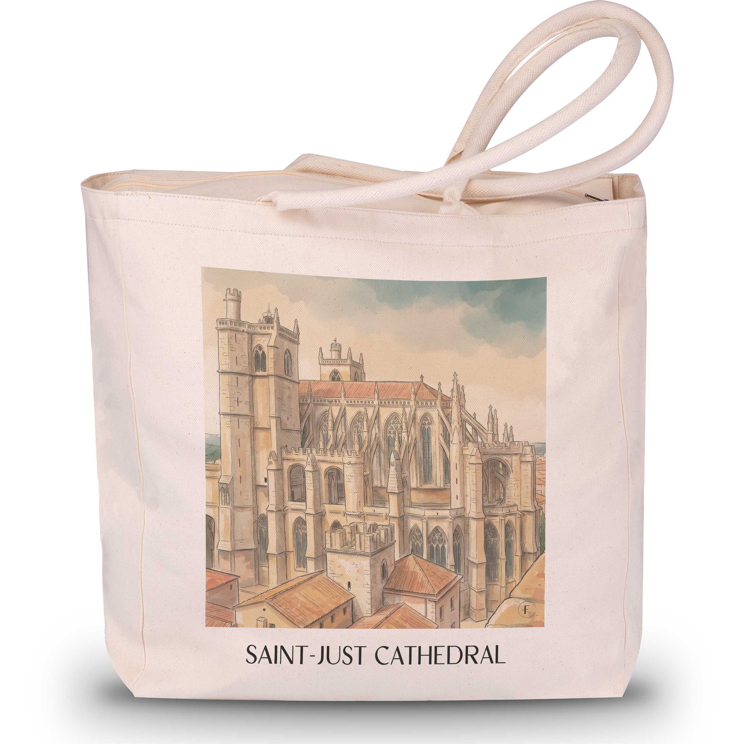 Cathédrale Saint-Just Shopping Tasche - Narbonne - Frankreich Tote Bag - Einkaufstasche im Aquarell Stil