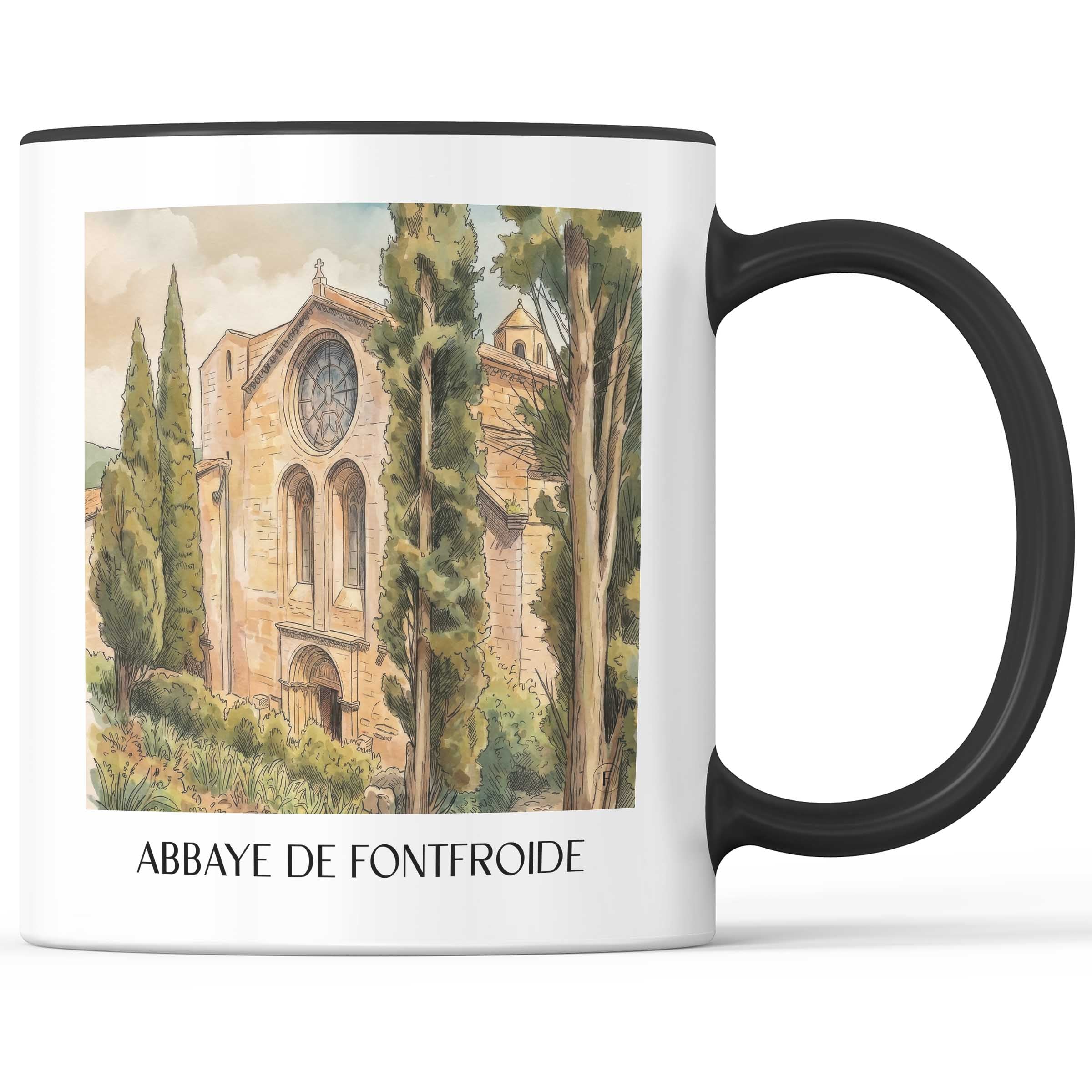 abbaye-de-fontfroide-corbières-frankreich-kaffeebecher-aquarell