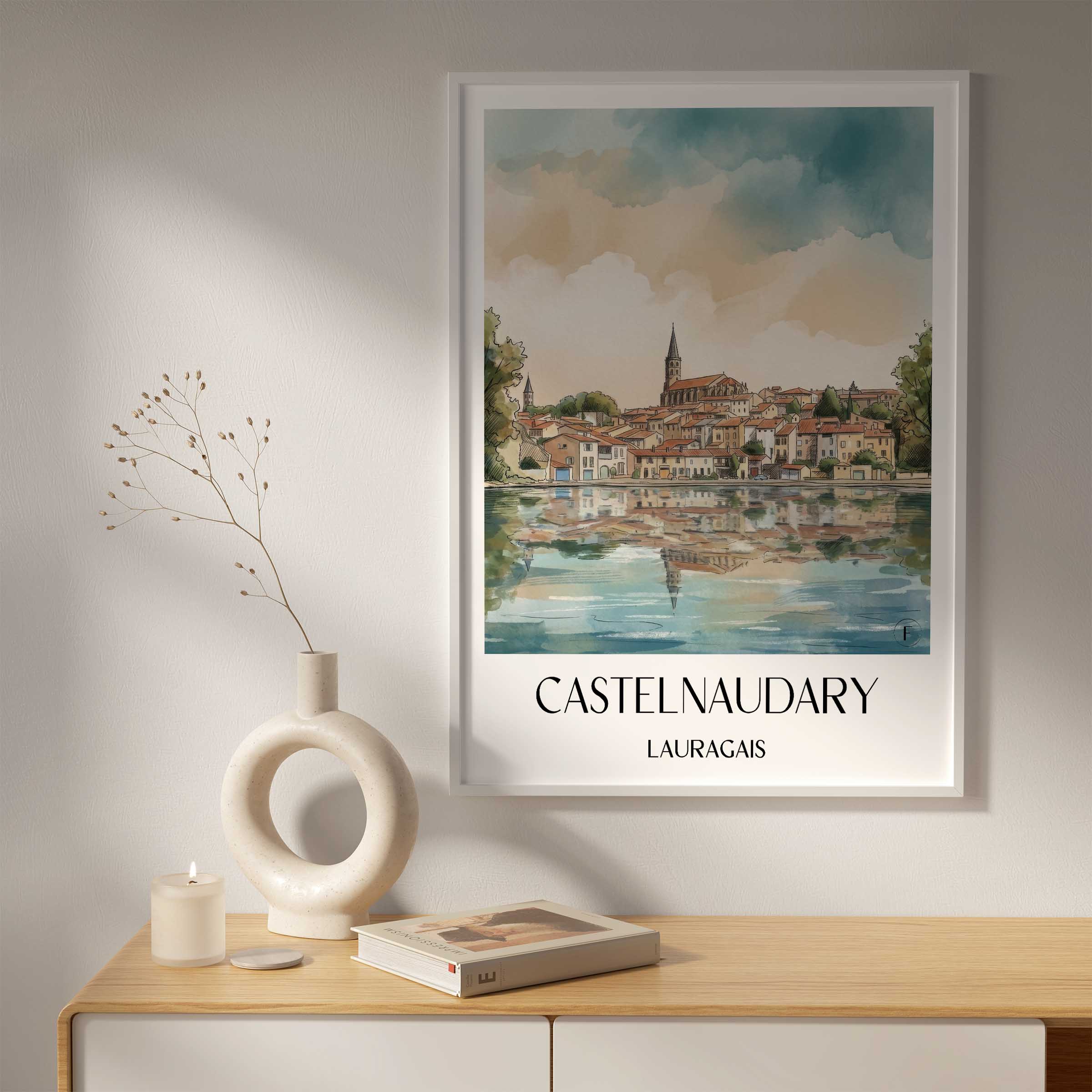 castelnaudary--lauragais-frankreich-poster-aquarell