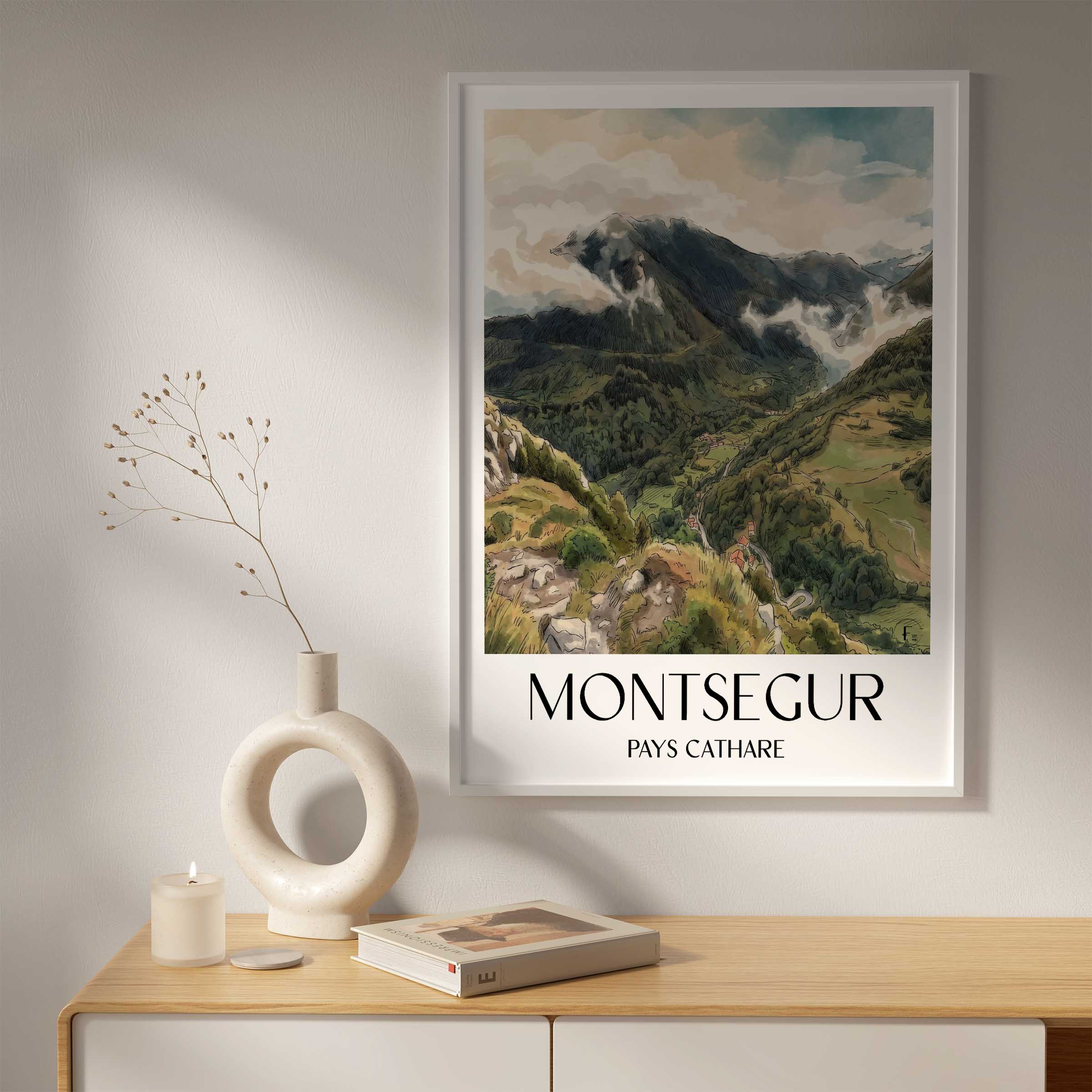 montsegur-pays-cathare-frankreich-poster-aquarell