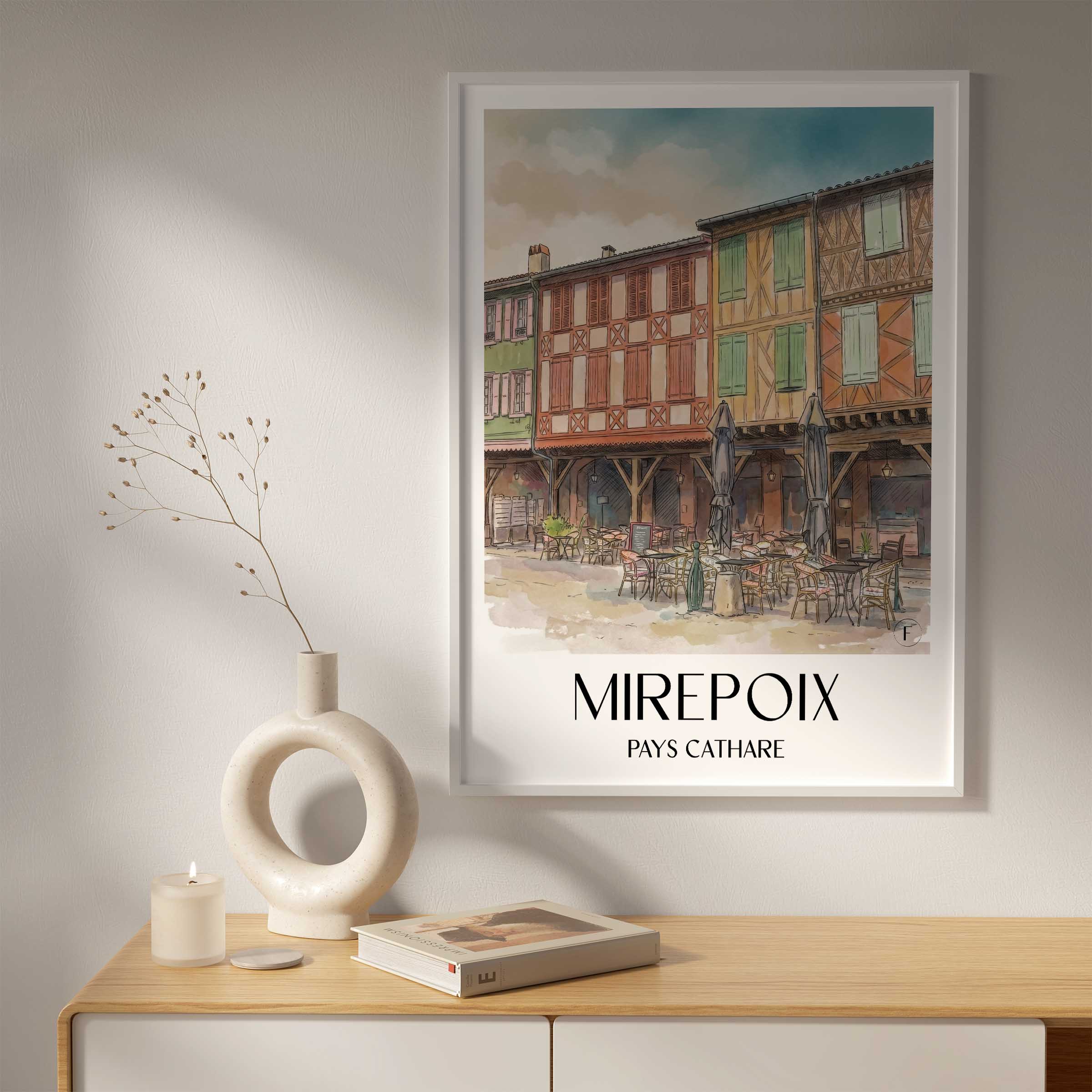 mirepoix--pays-cathare-frankreich-poster-aquarell