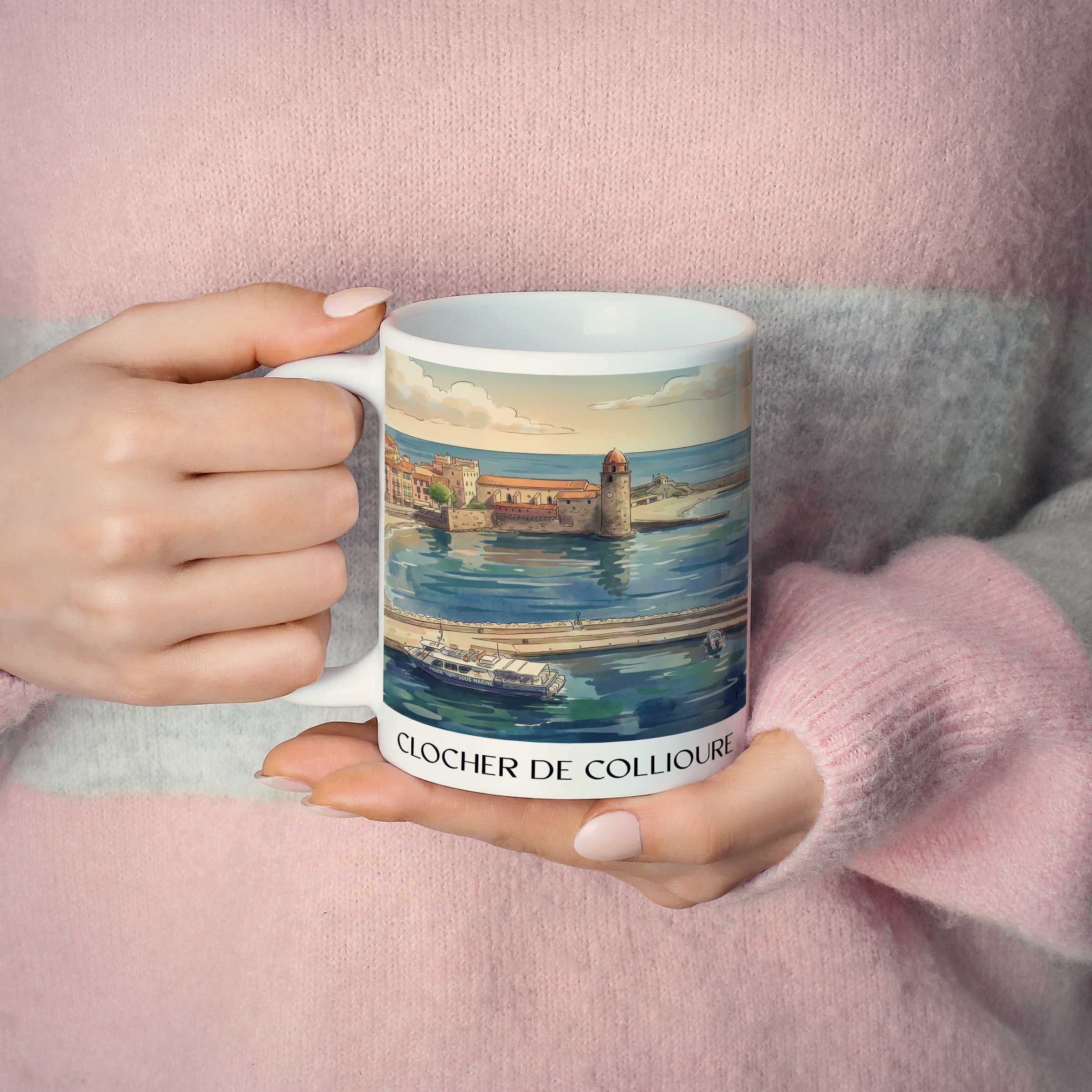 clocher-de-collioure-côte-vermeille-frankreich-kaffeebecher-aquarell