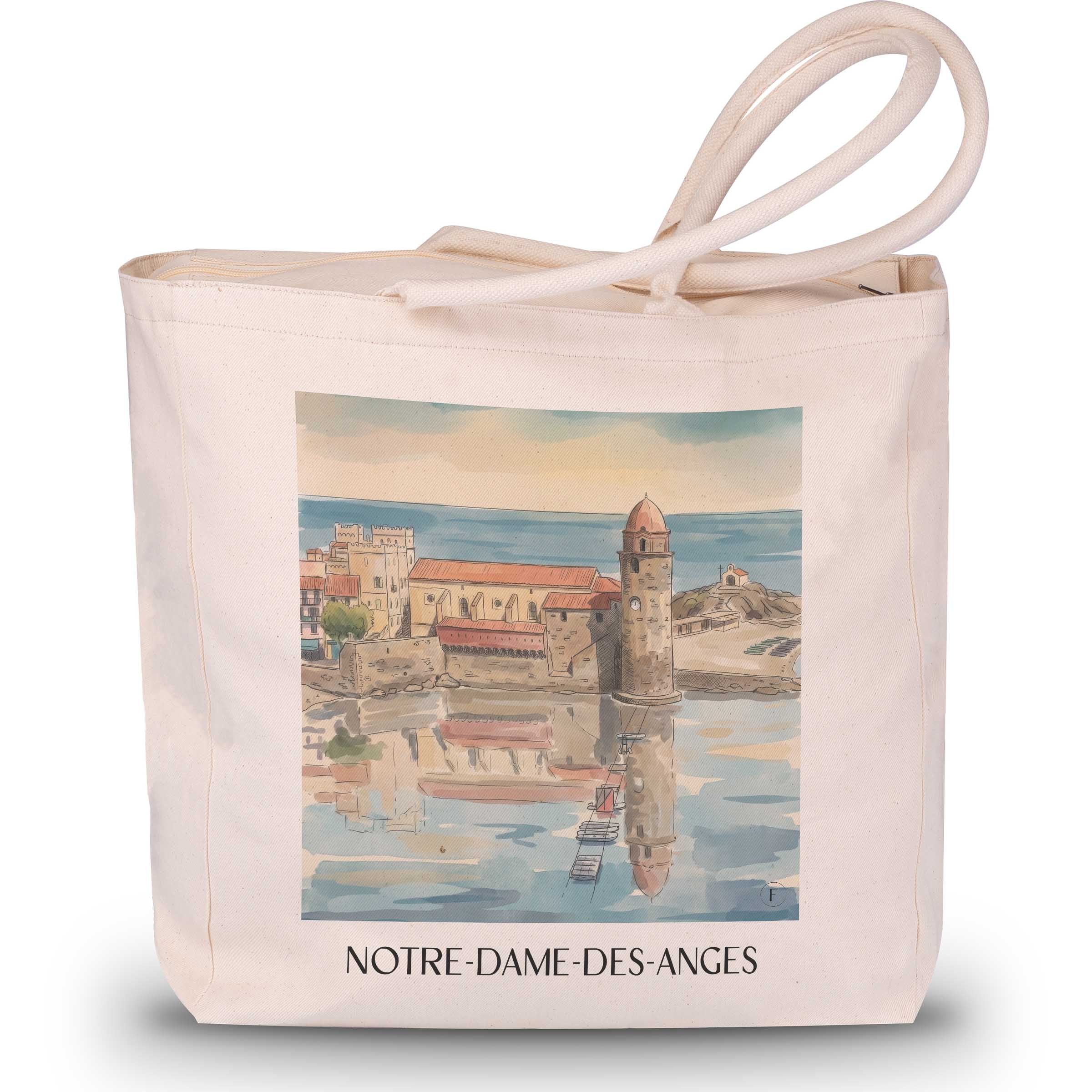 notre-dame-des-anges-collioure-frankreich-einkaufstasche-aquarell